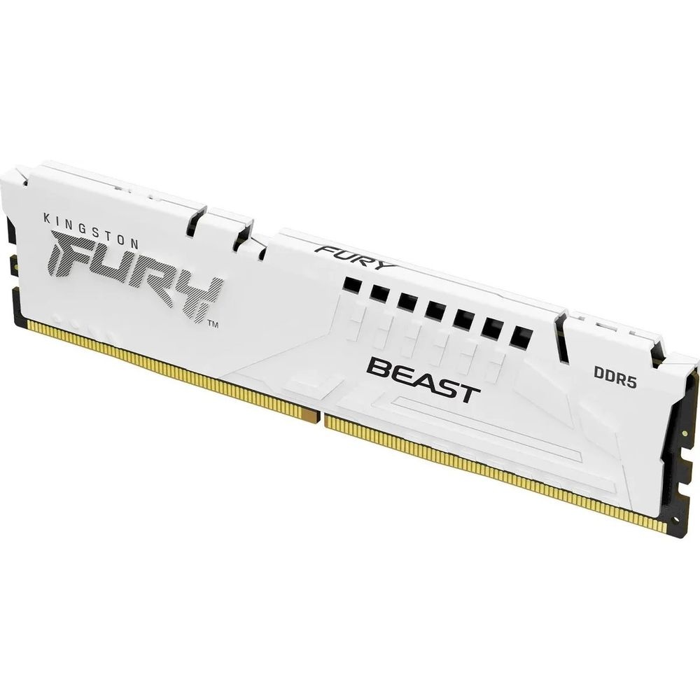 Оперативная память Kingston Fury Beast, DDR5, 32GB (1x32GB), 5200MHz, CL36, радиатор, белый