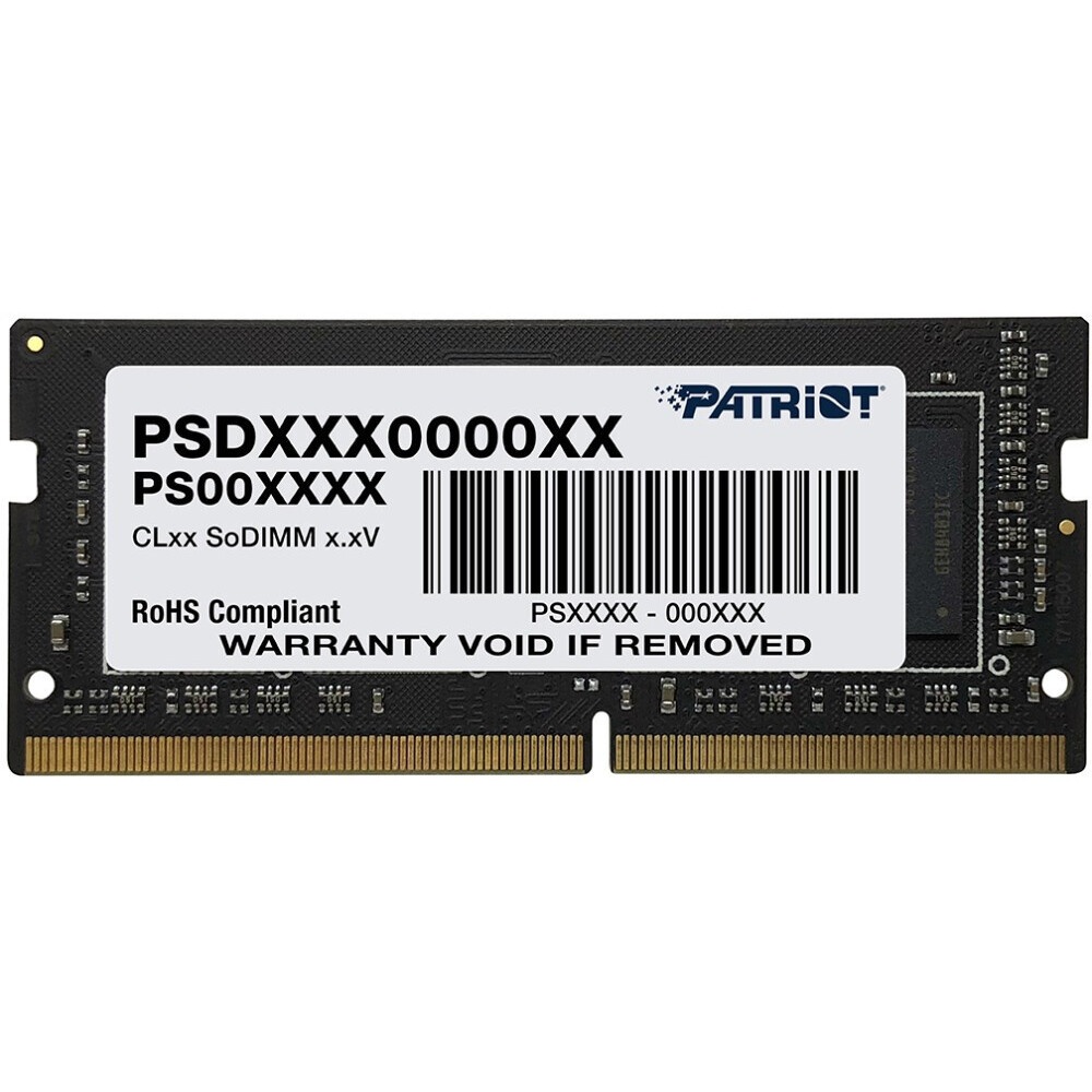 Оперативная память Patriot Viper Steel, DDR4, 8GB (1x8GB), 3200MHz, CL22, с радиатором, черный, SO-D