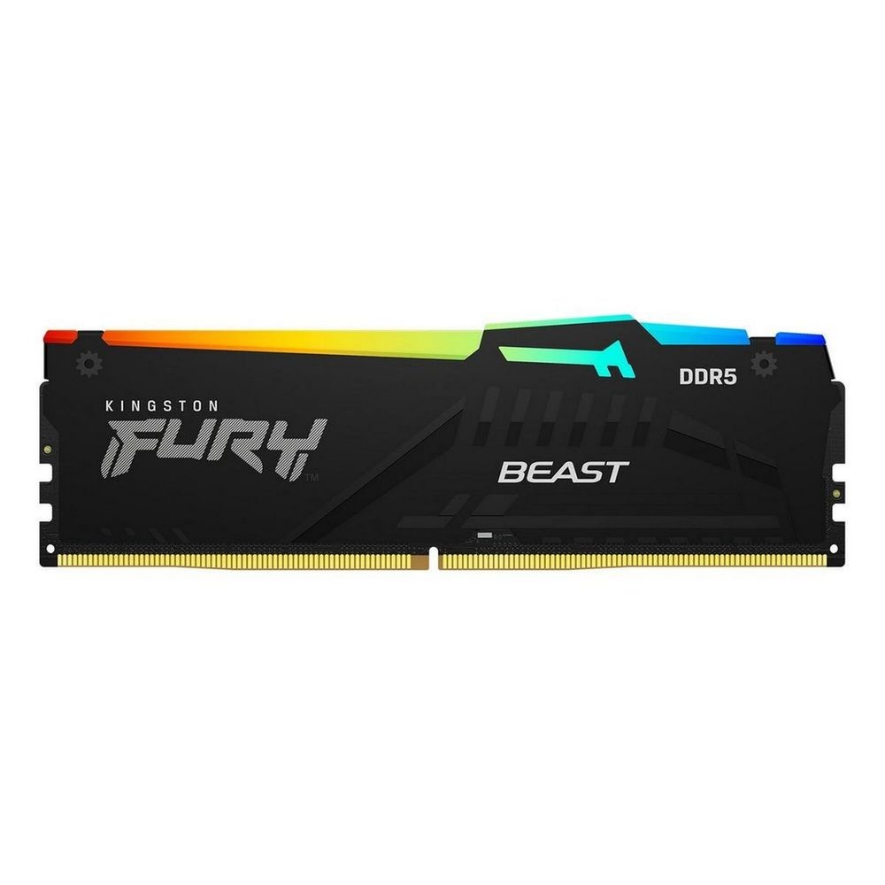 Оперативная память Kingston Fury Beast, DDR5, 32GB (2x16GB), 5200MHz, CL36, с радиаторами, RGB, черн