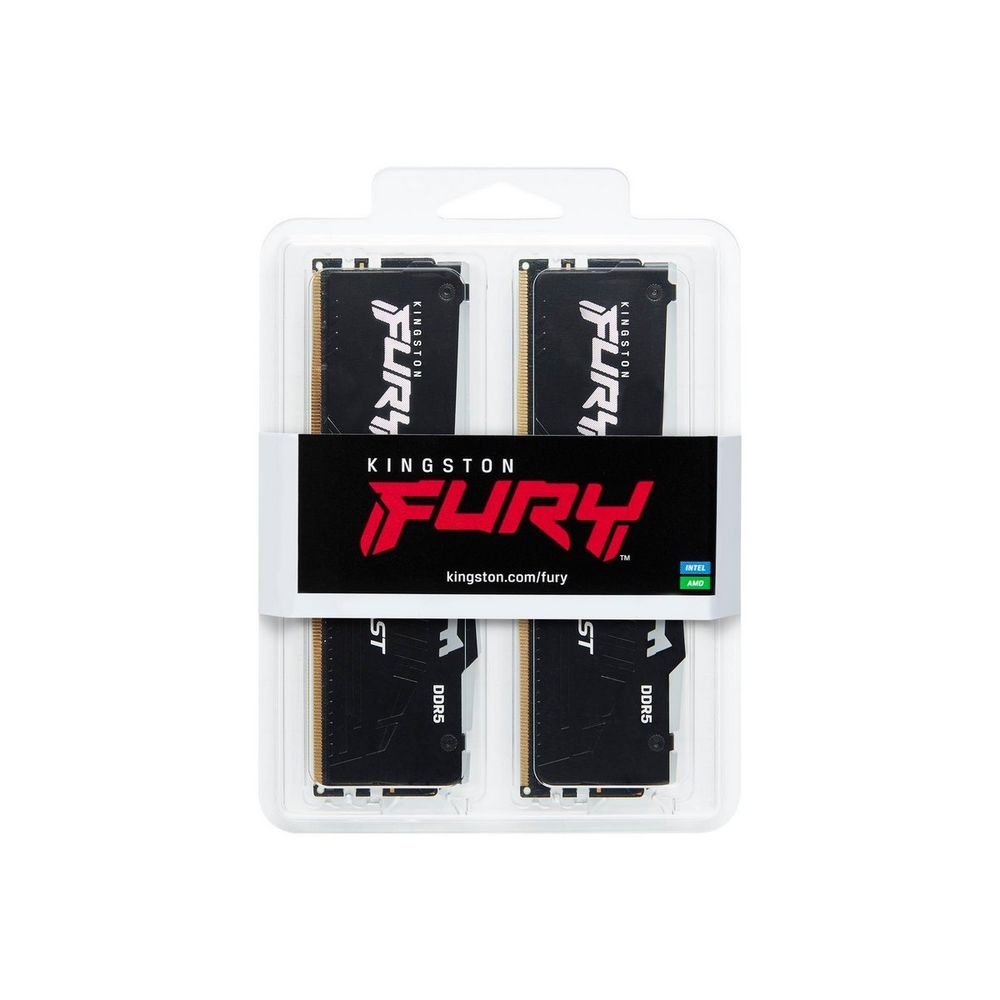 Оперативная память Kingston Fury Beast, DDR5, 32GB (2x16GB), 5200MHz, CL36, с радиаторами, RGB, черн