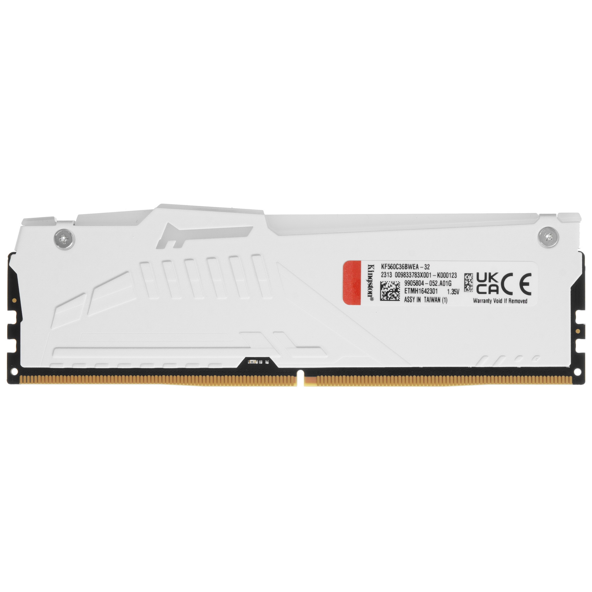 Оперативная память Kingston Fury Beast, DDR5, 32GB (1x32GB), 6000MHz, CL36, радиатор, RGB, белый