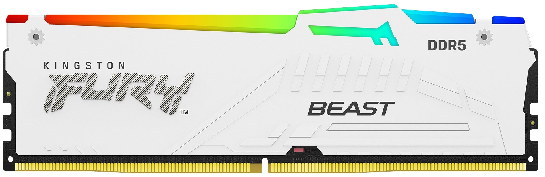 Оперативная память Kingston Fury Beast, DDR5, 32GB (1x32GB), 6000MHz, CL36, радиатор, RGB, белый