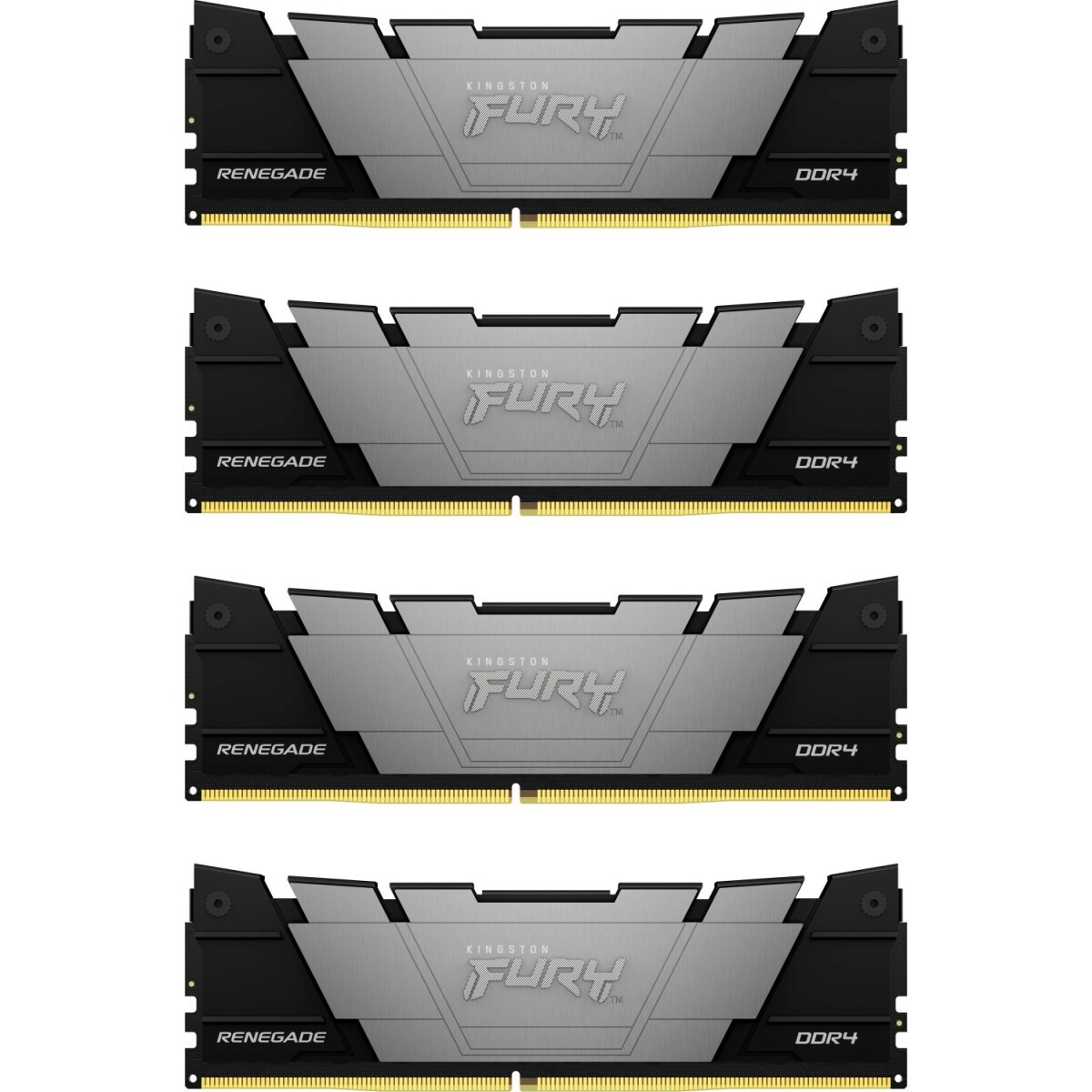 Оперативная память Kingston Fury Renegade, DDR4, 64GB (4x16GB), 3200MHz, CL16, радиатор, чёрный