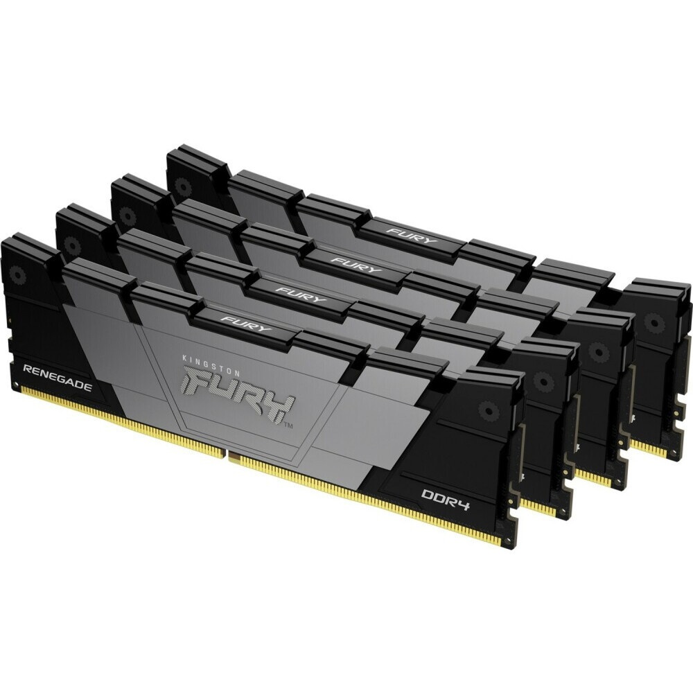 Оперативная память Kingston Fury Renegade, DDR4, 64GB (4x16GB), 3200MHz, CL16, радиатор, чёрный