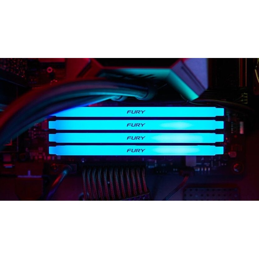 Оперативная память Kingston Fury Renegade, DDR4, 64GB (4x16GB), 3200MHz, CL16, радиатор, чёрный