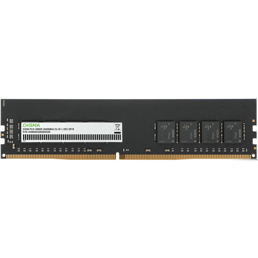 Оперативная память DDR4 32GB 3600MHz Digma DGMAD43600032D RTL PC4-28800 CL18 DIMM 288-pin 1.35В dual