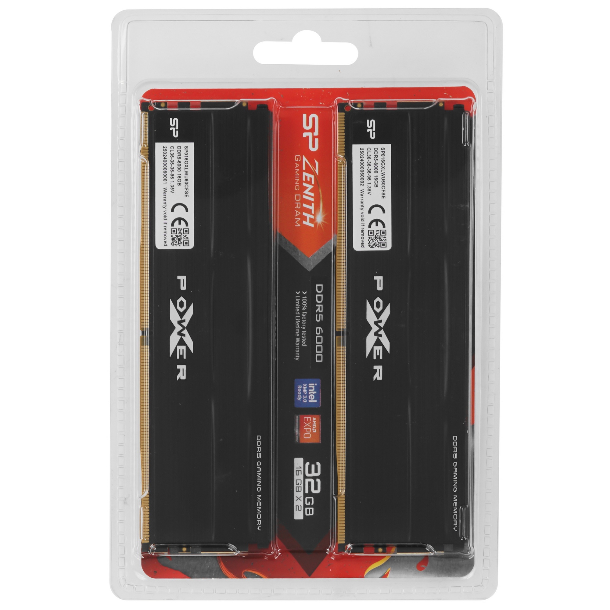 Оперативная память Silicon Power Xpower Zenith, DDR5, 32GB (2x16 GB), 6000 MHz, CL36, радиатор, RGB,