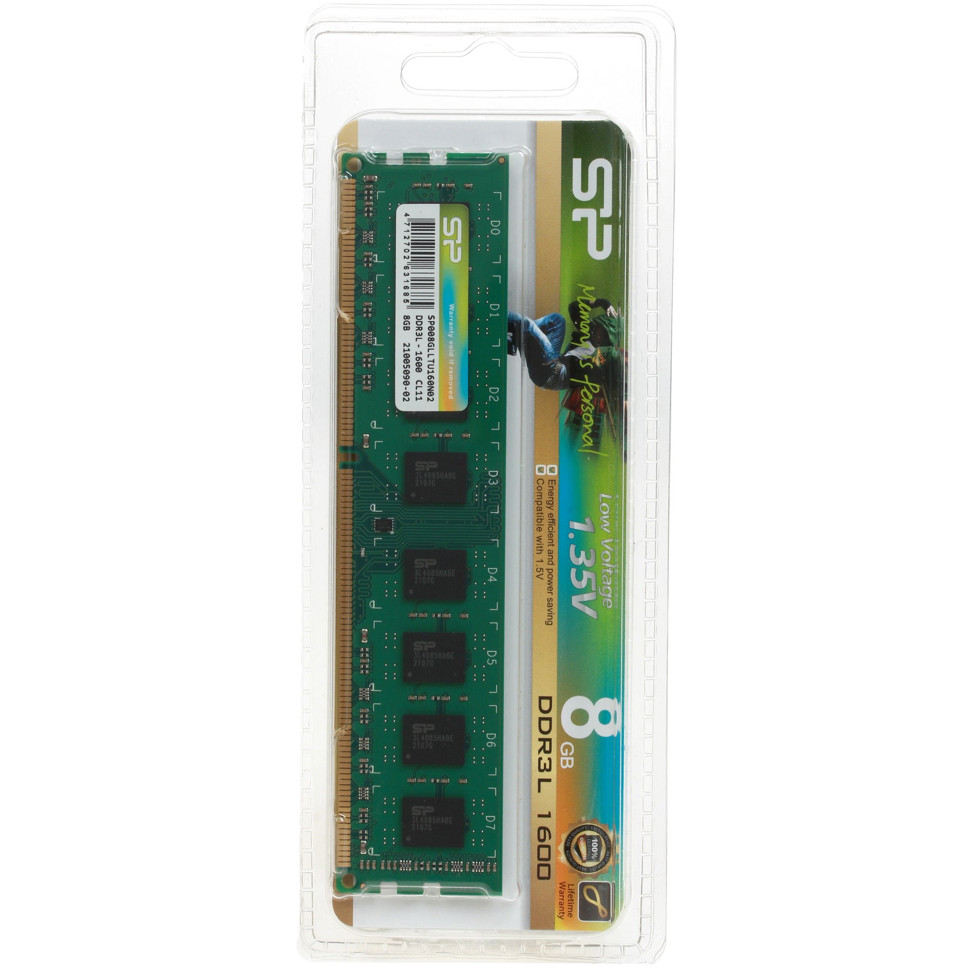 Оперативная память Silicon Power, DDR3L, 8GB (1x8 GB), 1600 MHz, CL11