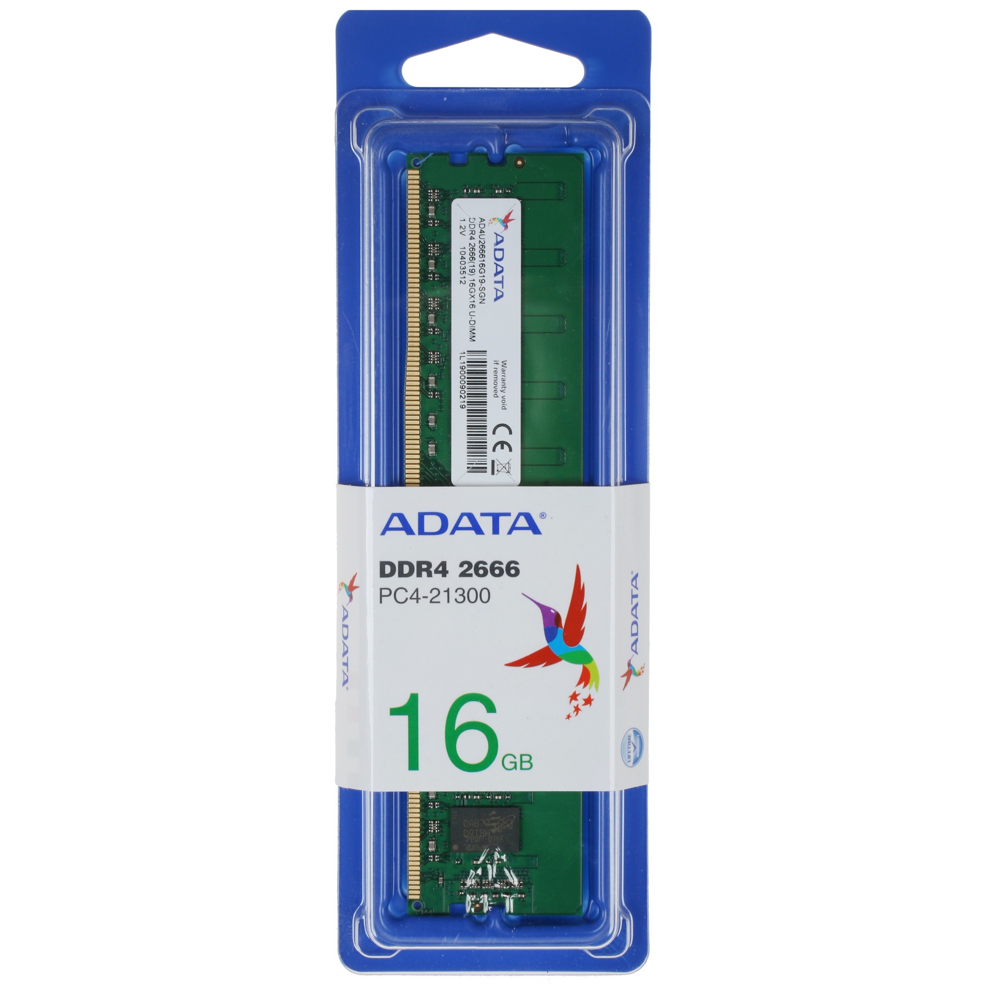 Оперативная память ADATA Premier, DDR4, 16GB (1x16GB), 2666MHz, CL19