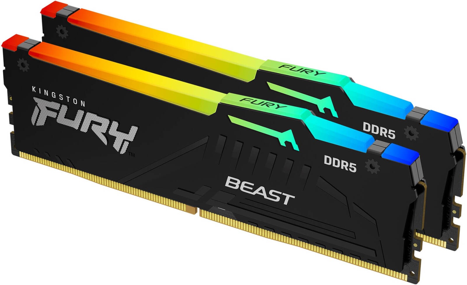 Оперативная память Kingston Fury Beast, DDR5, 64GB (2x32GB), 6000MHz, CL30, с радиатором, RGB, черны