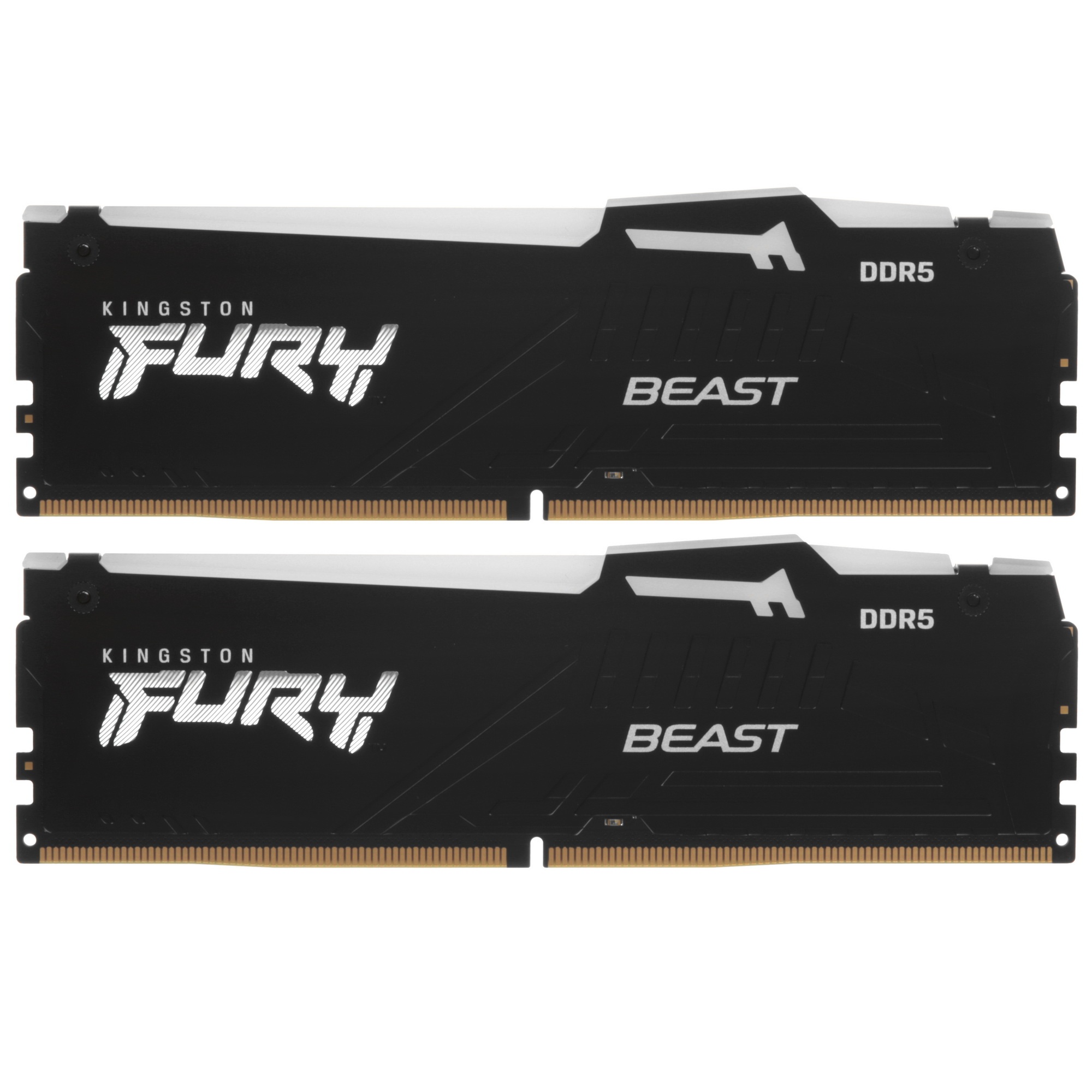 Оперативная память Kingston Fury Beast, DDR5, 64GB (2x32GB), 6000MHz, CL30, с радиатором, RGB, черны