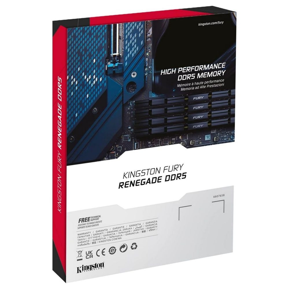 Оперативная память Kingston Fury Renegade, DDR5, 24GB (1x24GB), 8400MHz, CL40, радиатор, серебристый