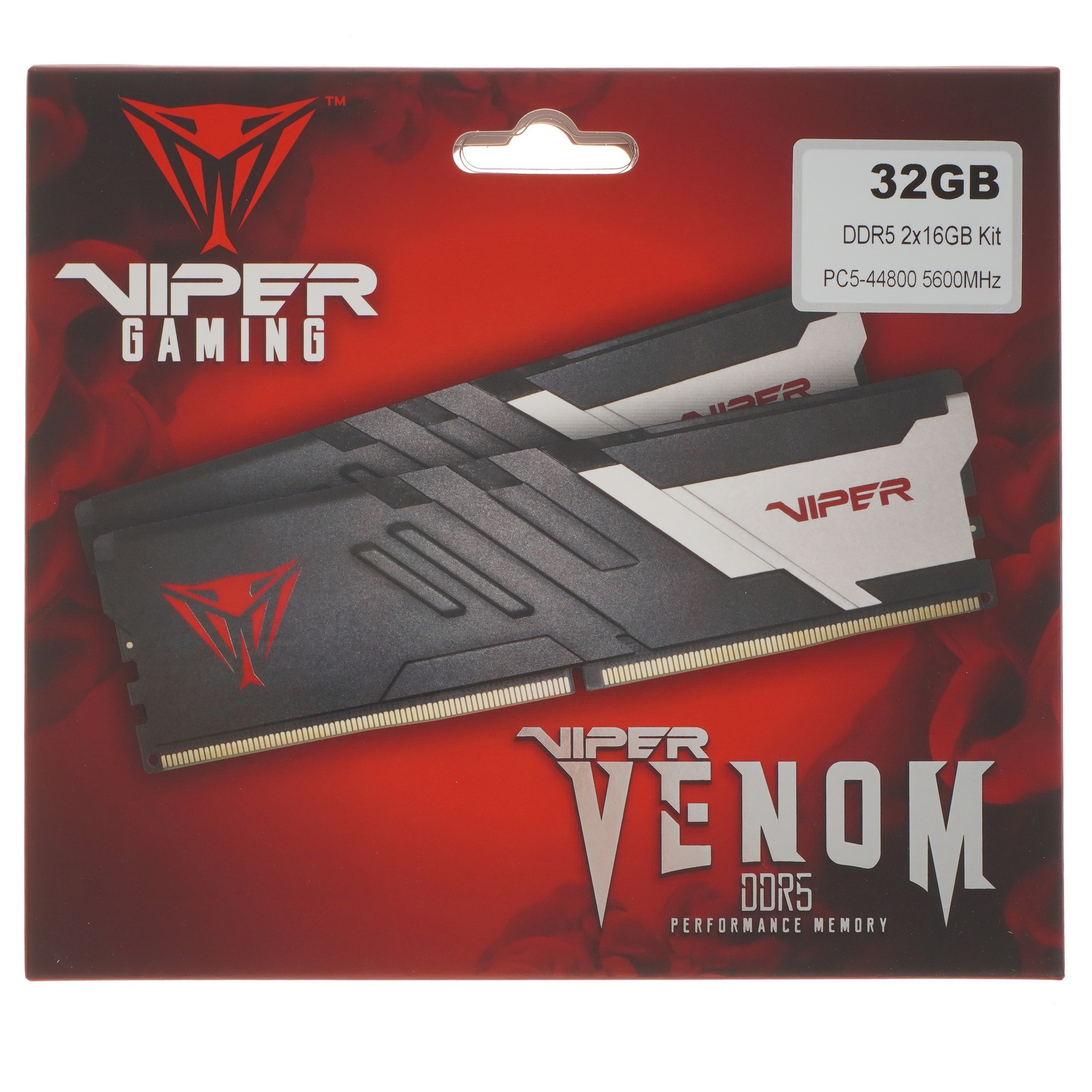 Оперативная память Patriot Viper Venom, DDR5, 32GB (2x16GB), 5600MHz, CL36, с радиатором, черный