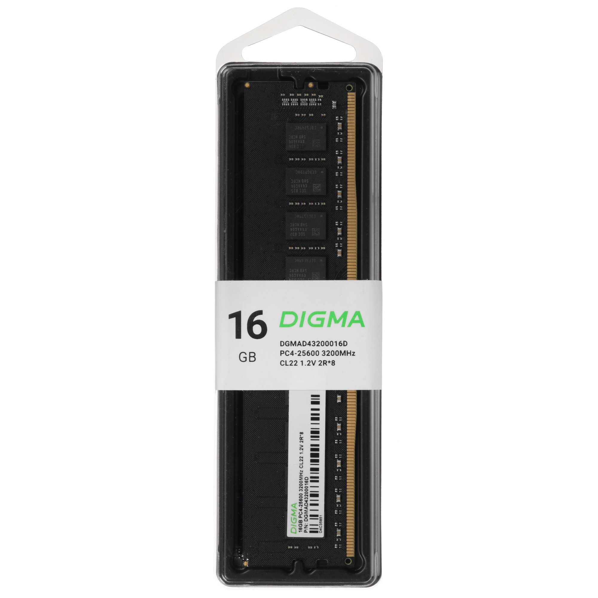 Оперативная память Digma, DDR4, 16GB (1x16 GB), 3200 MHz, CL22