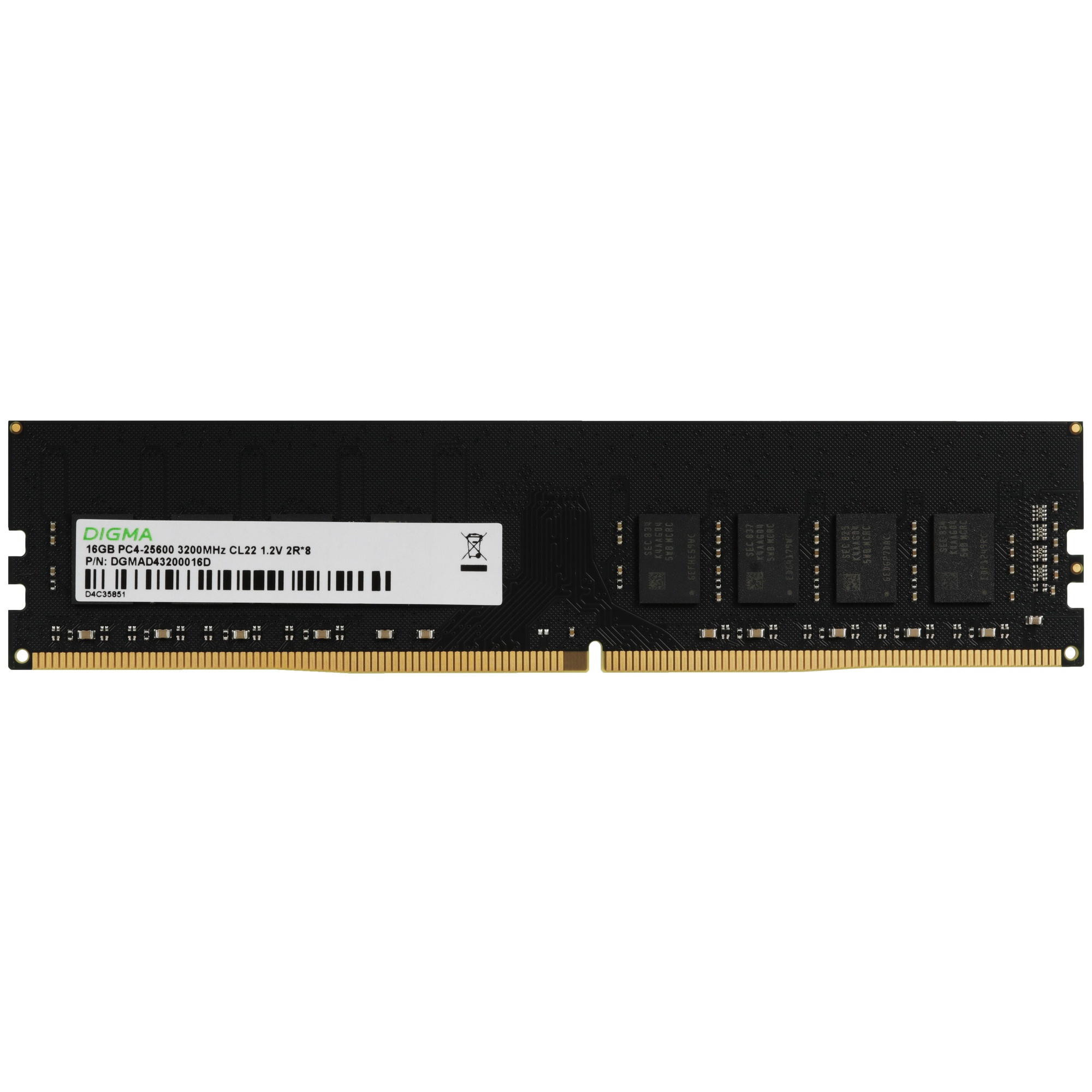 Оперативная память Digma, DDR4, 16GB (1x16 GB), 3200 MHz, CL22