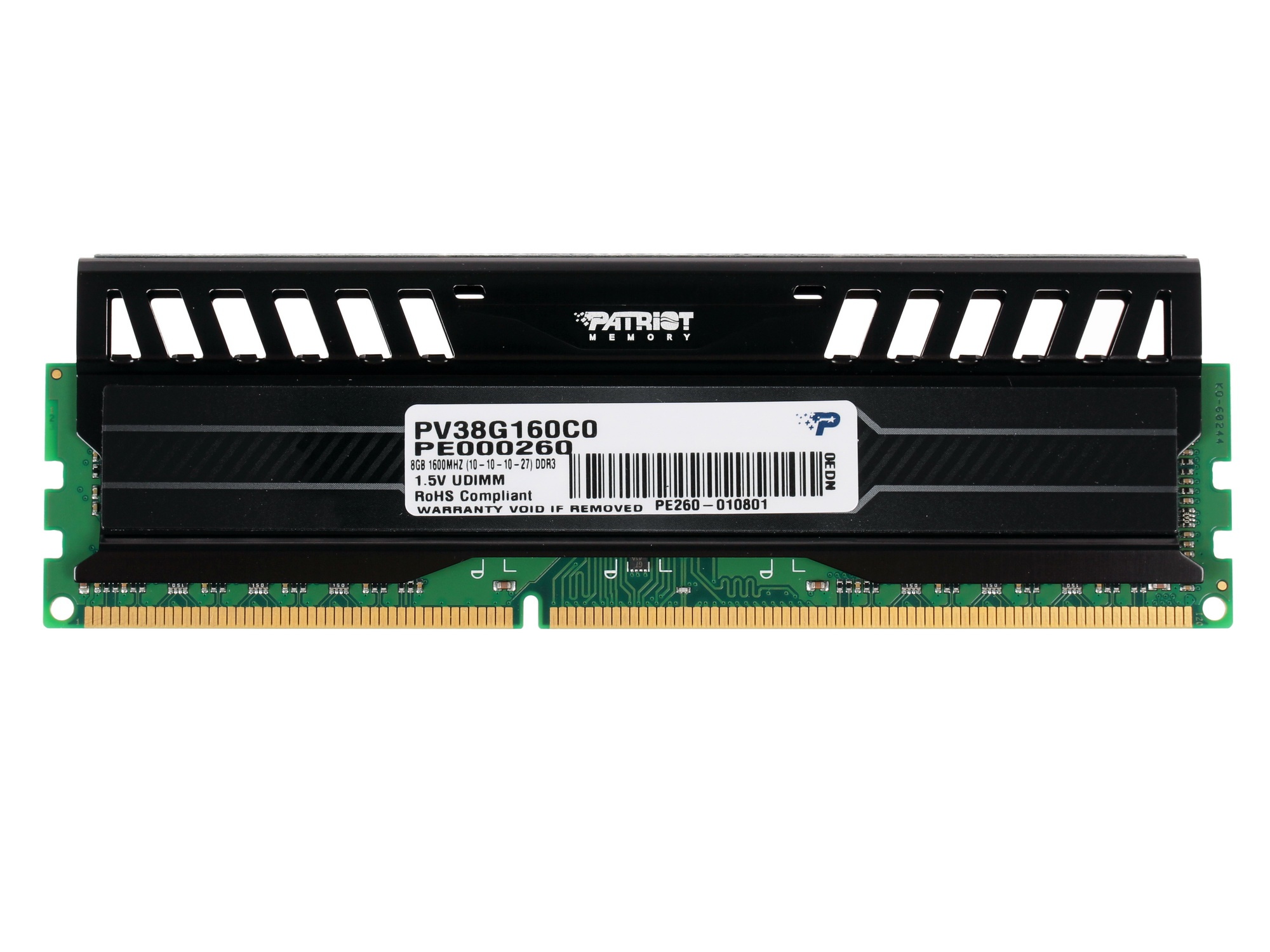 Оперативная память DIMM 8GB PC12800 DDR3 PV38G160C0 Patriot