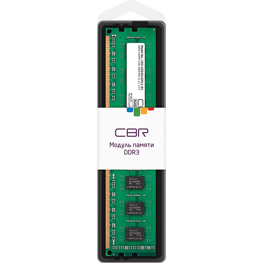Оперативная память CBR, DDR3, 4GB (1x4 GB), 1600 MHz, CL11, DIMM