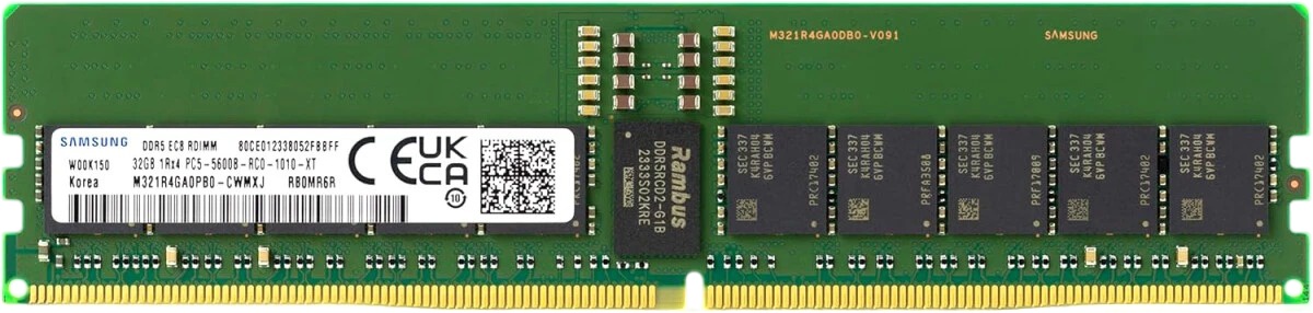 Оперативная память Samsung, DDR5, 32 GB (1x32 GB), 5600 MHz, CL46, ECC, RDIMM