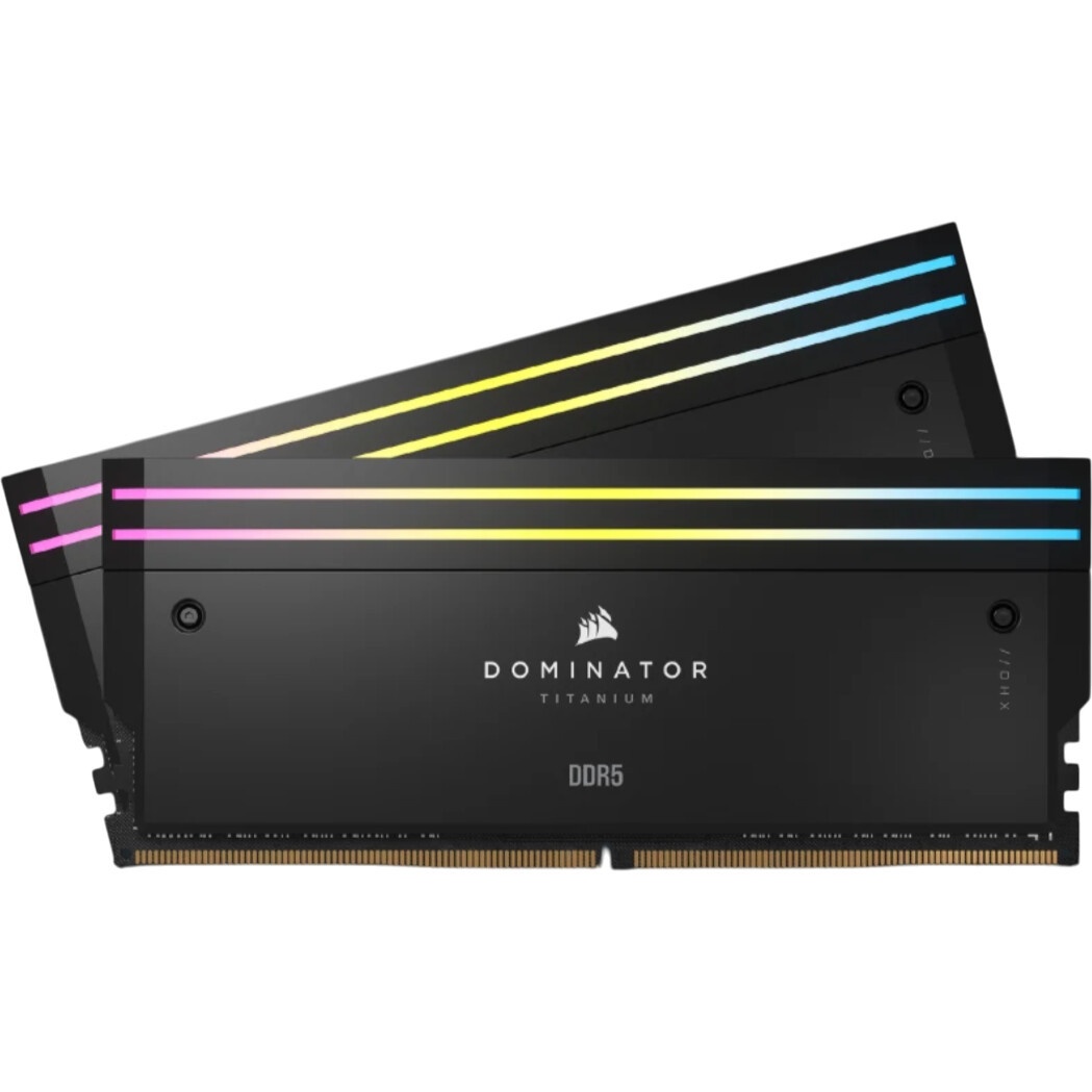 Модуль памяти CORSAIR 64GB 6600МГц DDR5 CL32 DIMM (Kit of 2x32GB) XMP 3.0, Dominator Titanium RGB Bl