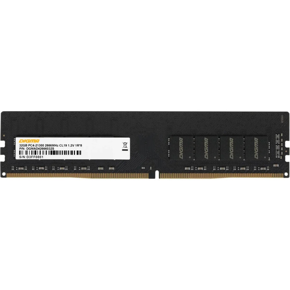 Оперативная память DDR4 32Gb 2666MHz Digma DGMAD42666032S RTL PC4-21300 CL19 DIMM 288-pin 1.2В singl
