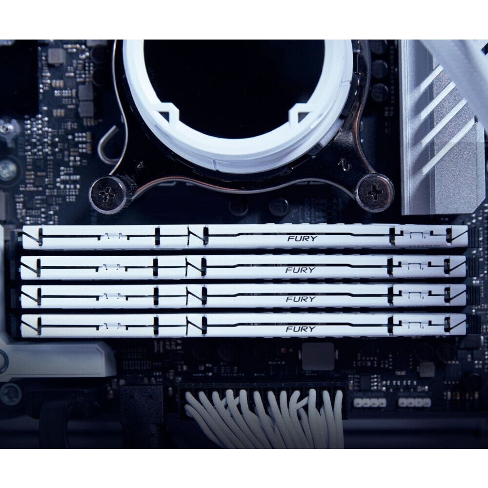 Оперативная память Kingston 128GB 5200MHz DDR5 CL40 DIMM (Kit of 4) FURY Beast White RGB XMP