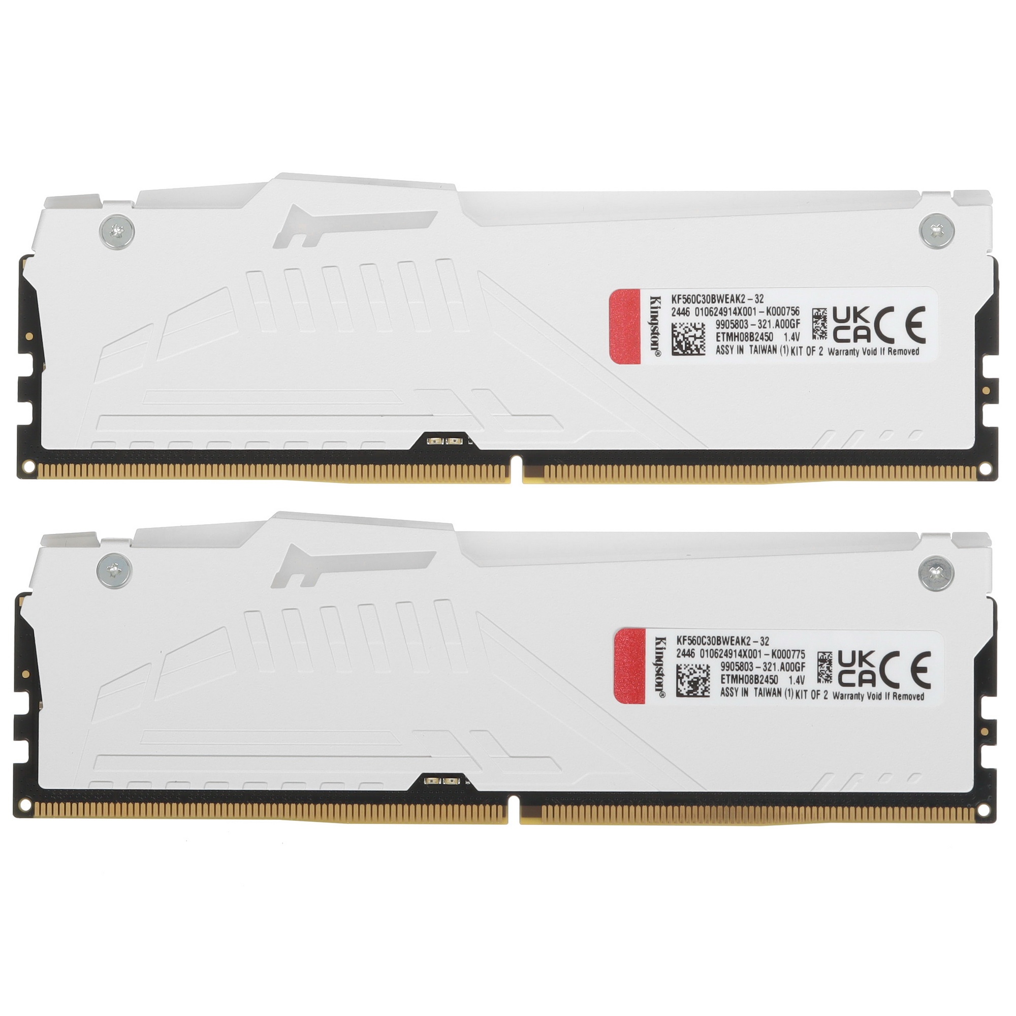 Оперативная память Kingston Fury Beast, DDR5, 32GB (2x16GB), 6000MHz, CL30, DIMM, с радиатором, RGB,