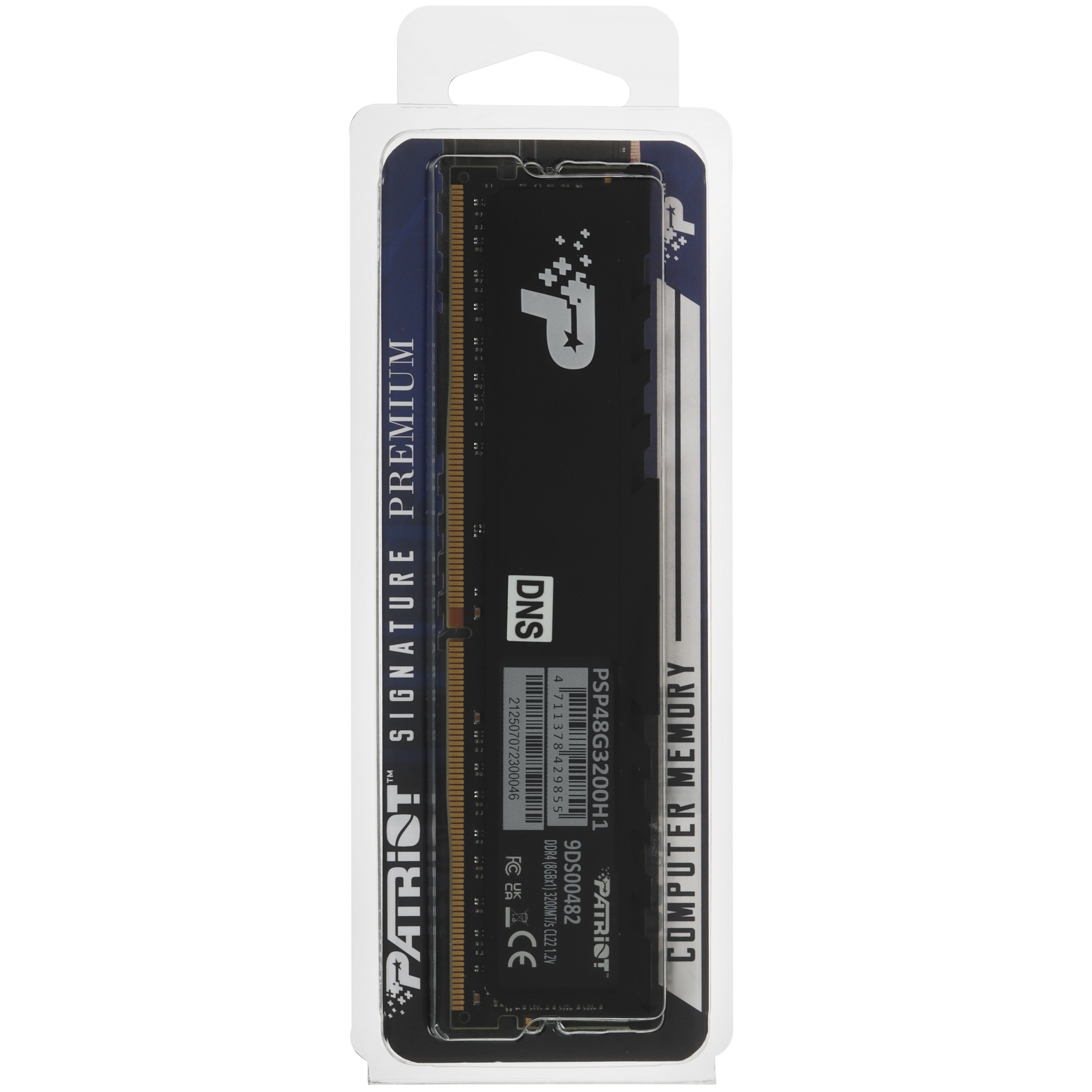Оперативная память Patriot PSP48G3200H1 DDR4 8GB 3200MHz Signature Premium RTL PC4-25600 CL22 DIMM 2
