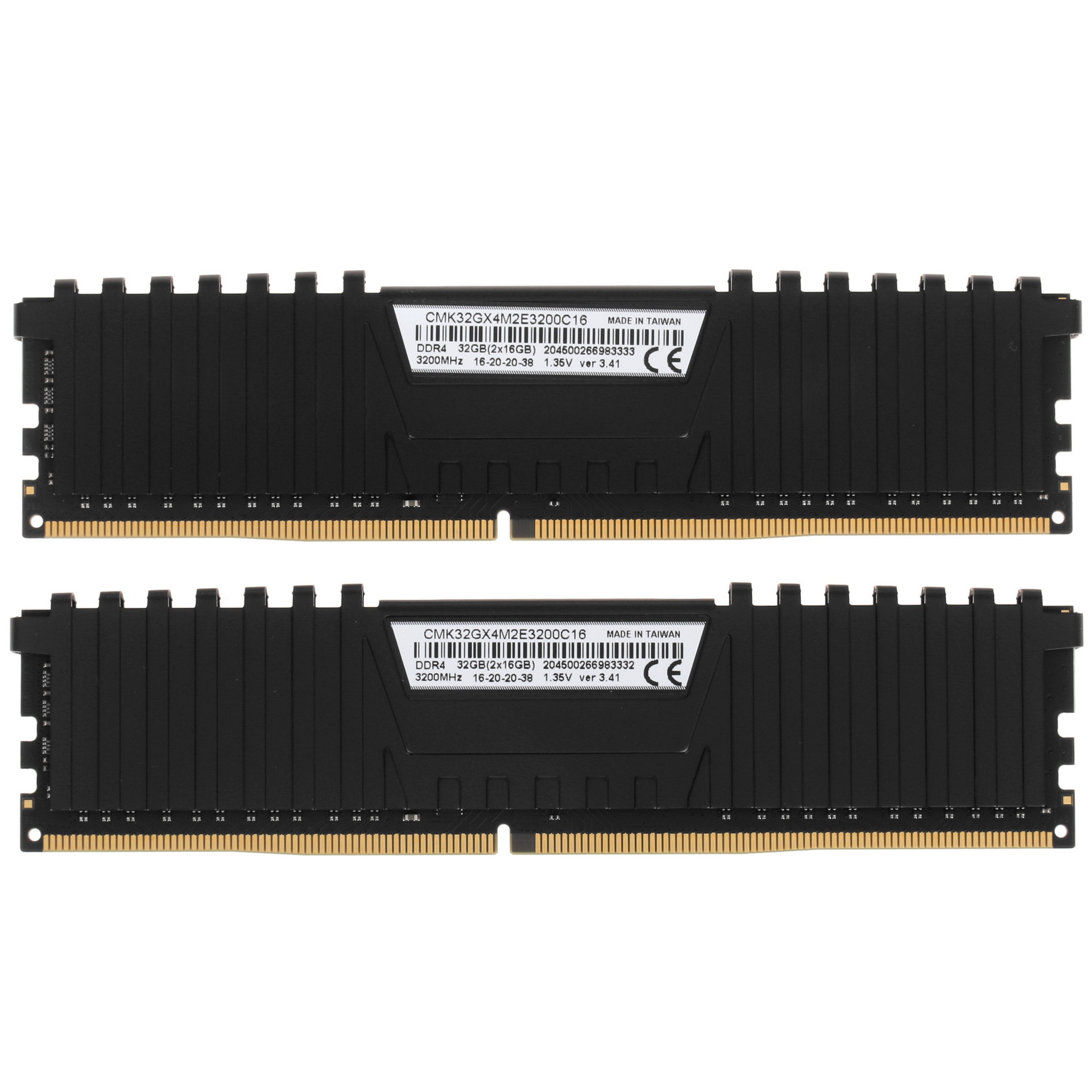 Оперативная память Corsair Vengeance LPX, DDR4, 32GB (2x16GB), 3200MHz, CL16, DIMM, с радиаторами, ч