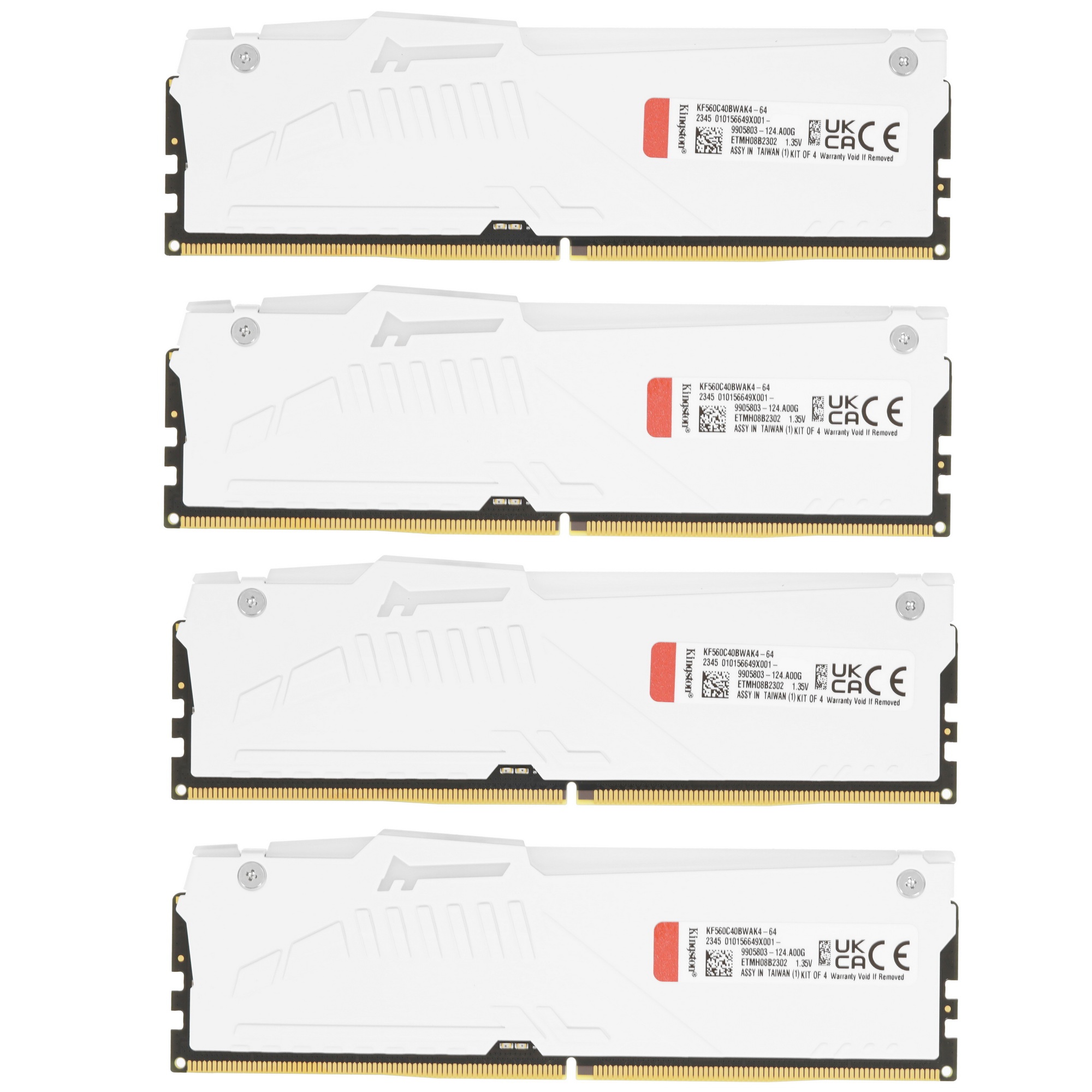 Оперативная память Kingston Fury Beast, DDR5, 64GB (4x16GB), 6000MHz, CL40, DIMM, с радиаторами, RGB