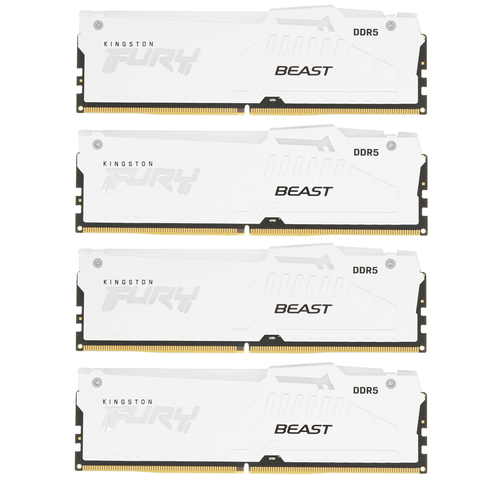 Оперативная память Kingston Fury Beast, DDR5, 64GB (4x16GB), 6000MHz, CL40, DIMM, с радиаторами, RGB