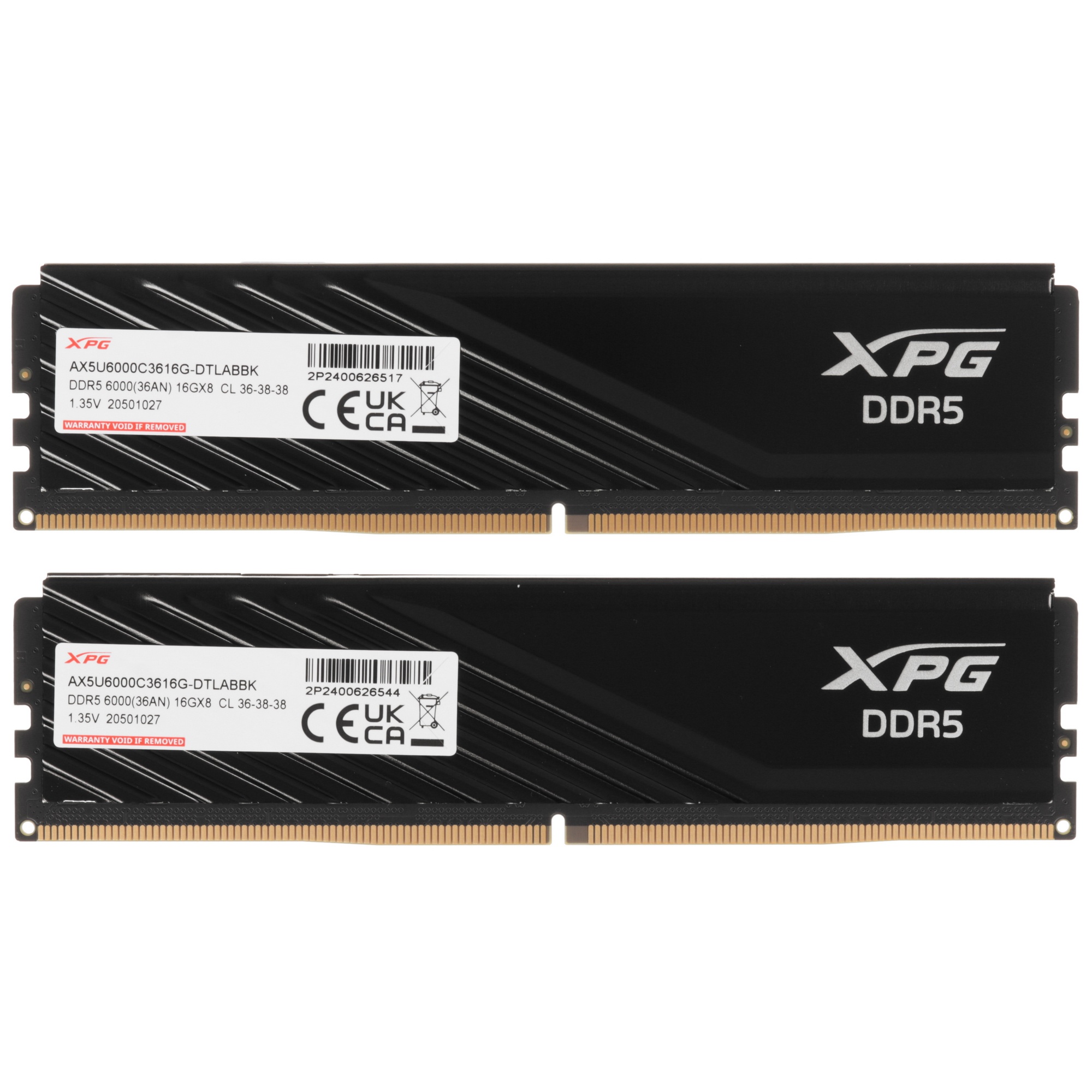 Модуль памяти ADATA DIMM DDR5-6000 32GB (16GBx2) AX5U6000C3616G-DTLABBK