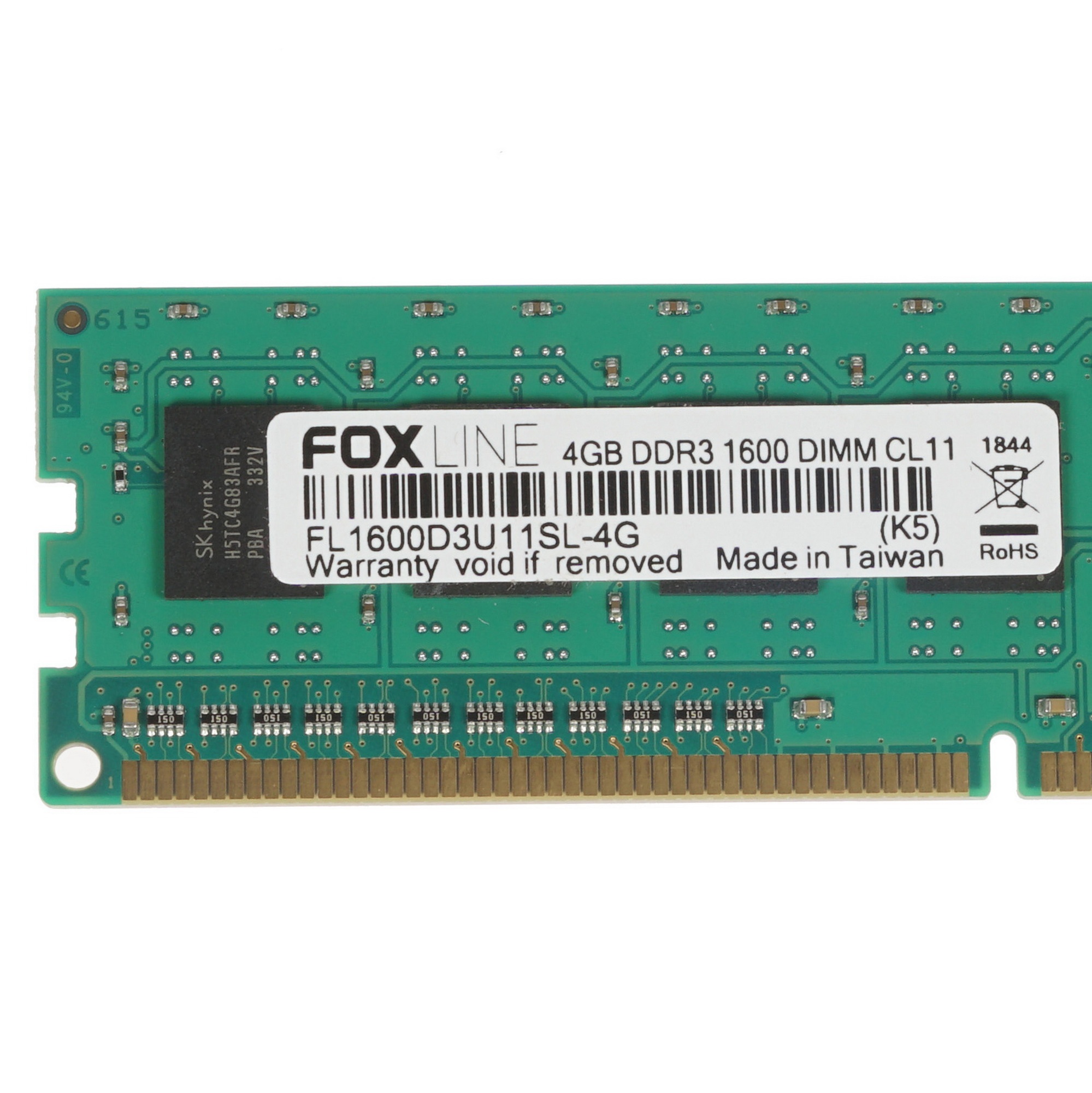 Оперативная память Foxline DIMM DDR3 4GB 1600 CL11 (512*8) 1.35V