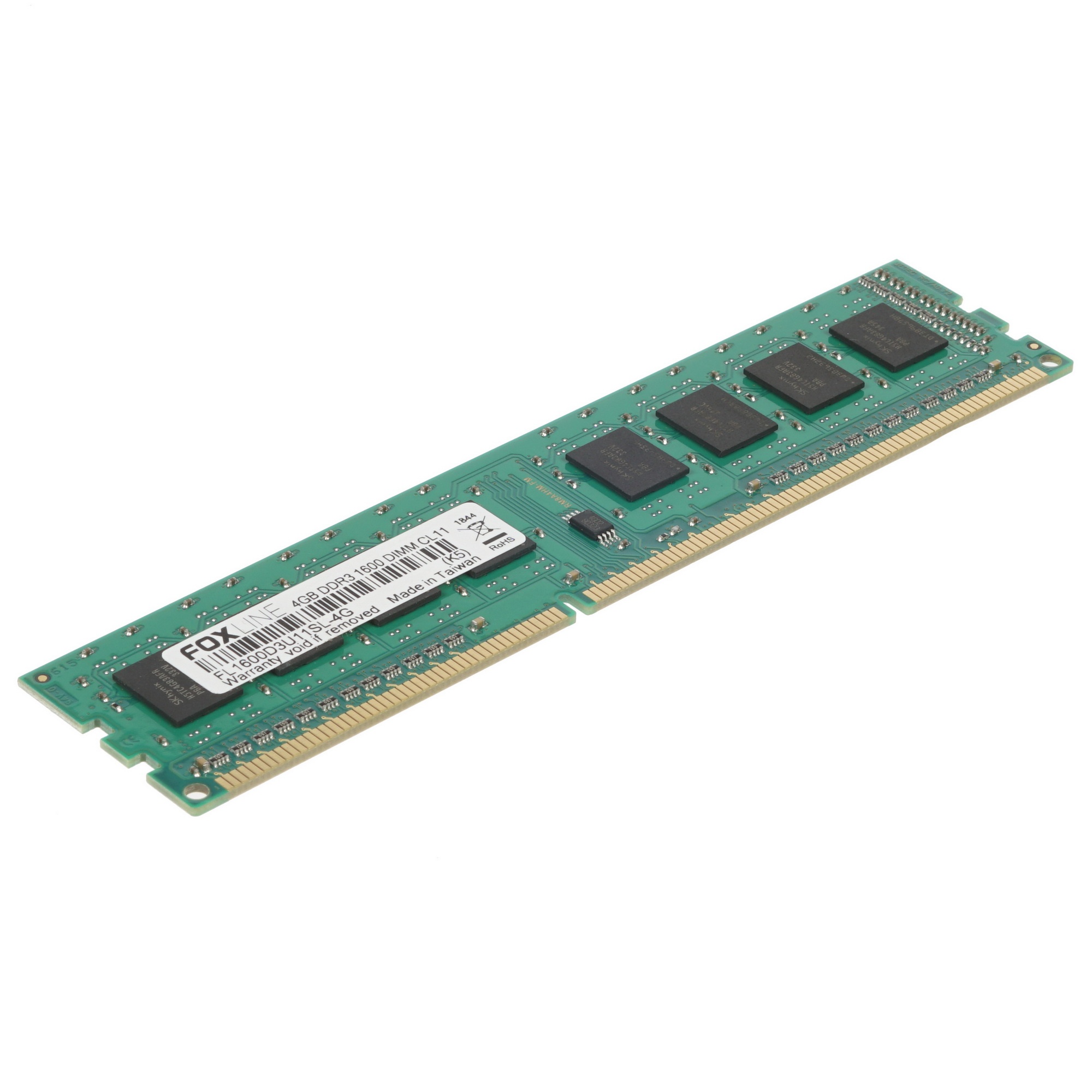 Оперативная память Foxline DIMM DDR3 4GB 1600 CL11 (512*8) 1.35V