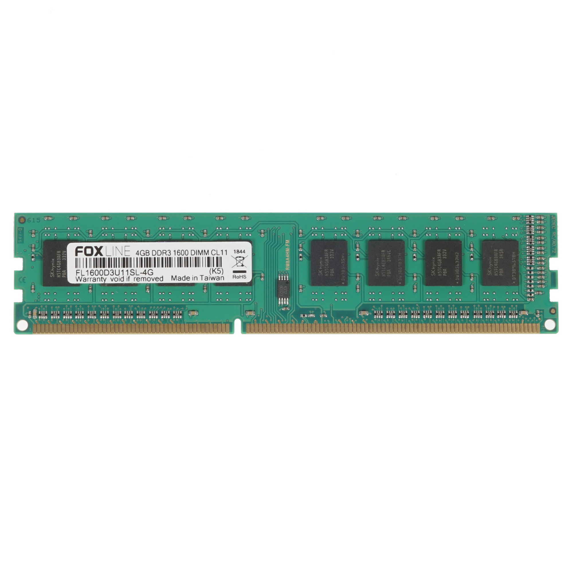 Оперативная память Foxline DIMM DDR3 4GB 1600 CL11 (512*8) 1.35V