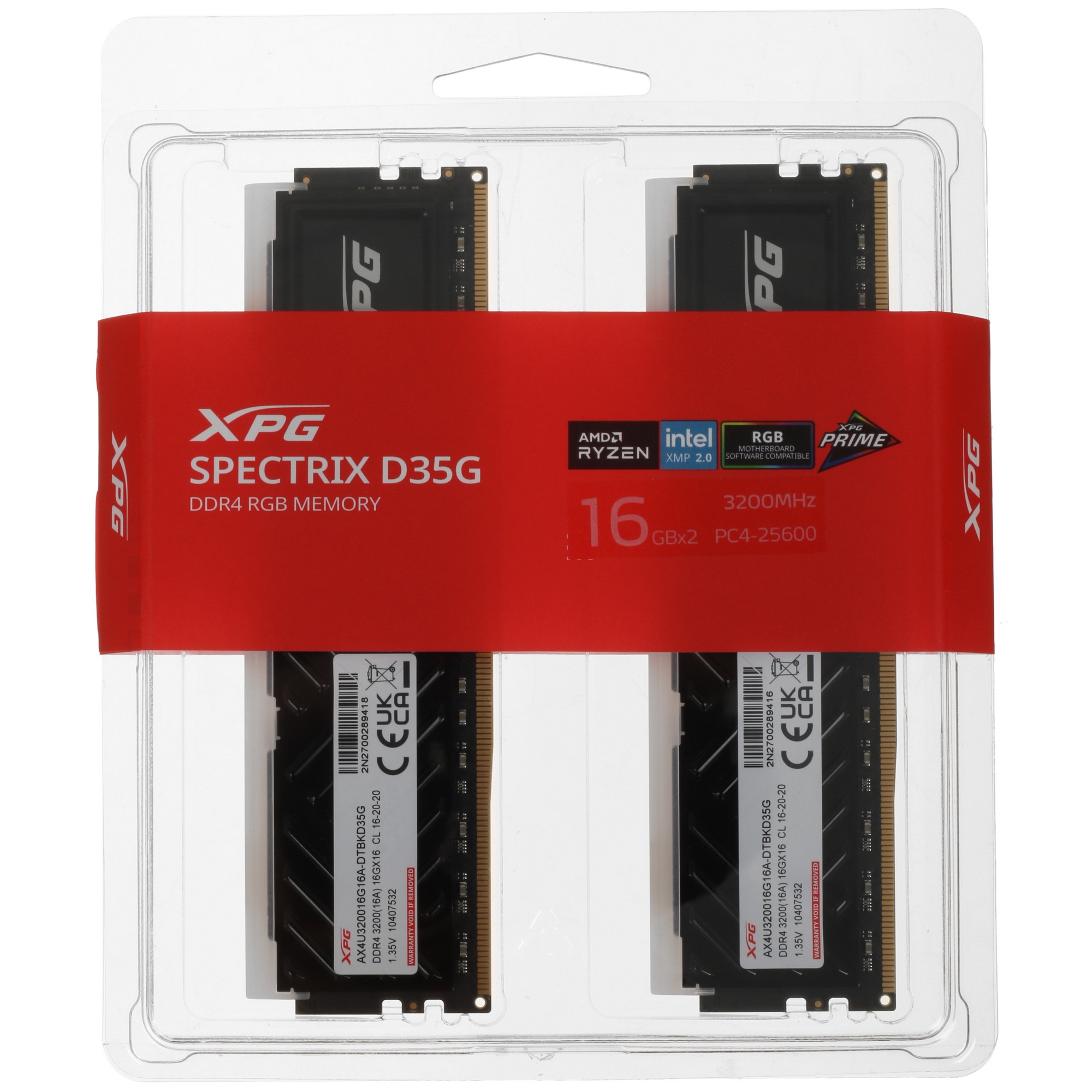 Модуль памяти ADATA DIMM DDR4-3200 32GB (16GBx2) AX4U320016G16A-DTBKD35G