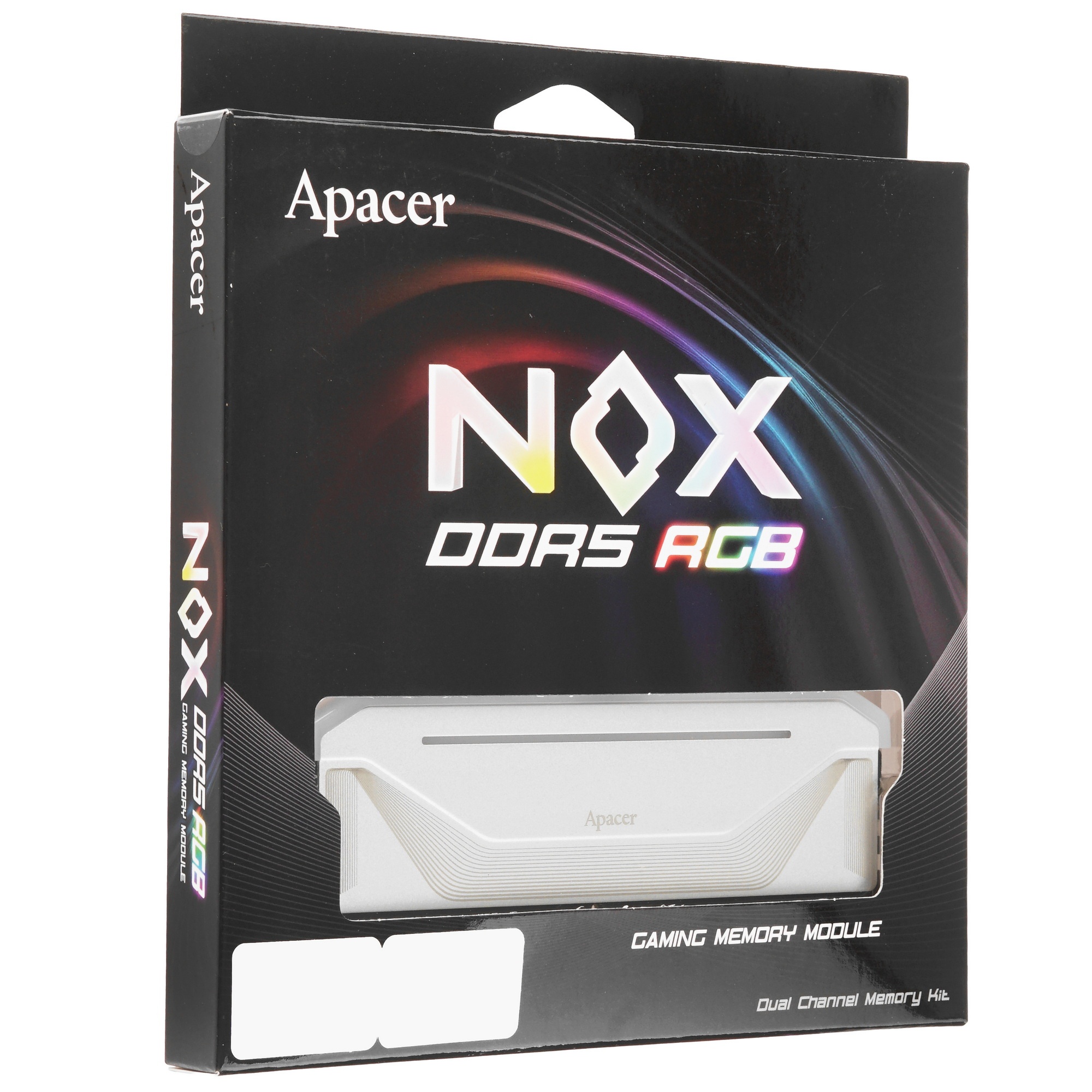 Оперативная память Apacer Nox, DDR5, 32GB (2x16 GB), 6400 MHz, CL32, DIMM, радиатор, RGB, белый