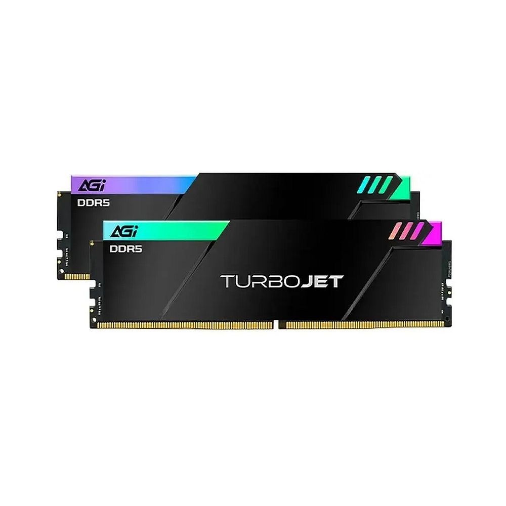 Модуль памяти AGI DDR5 6400MHz CL36 32GB Kit (16GBx2) OC UDIMM + HEAT SINK –Turbojet+RGB lightbar -C