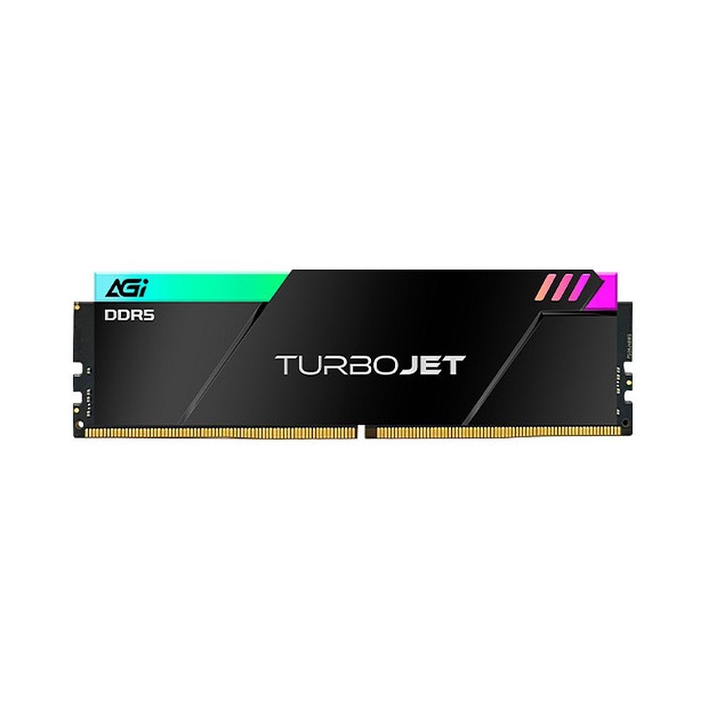 Модуль памяти AGI DDR5 6400MHz CL36 32GB Kit (16GBx2) OC UDIMM + HEAT SINK –Turbojet+RGB lightbar -C