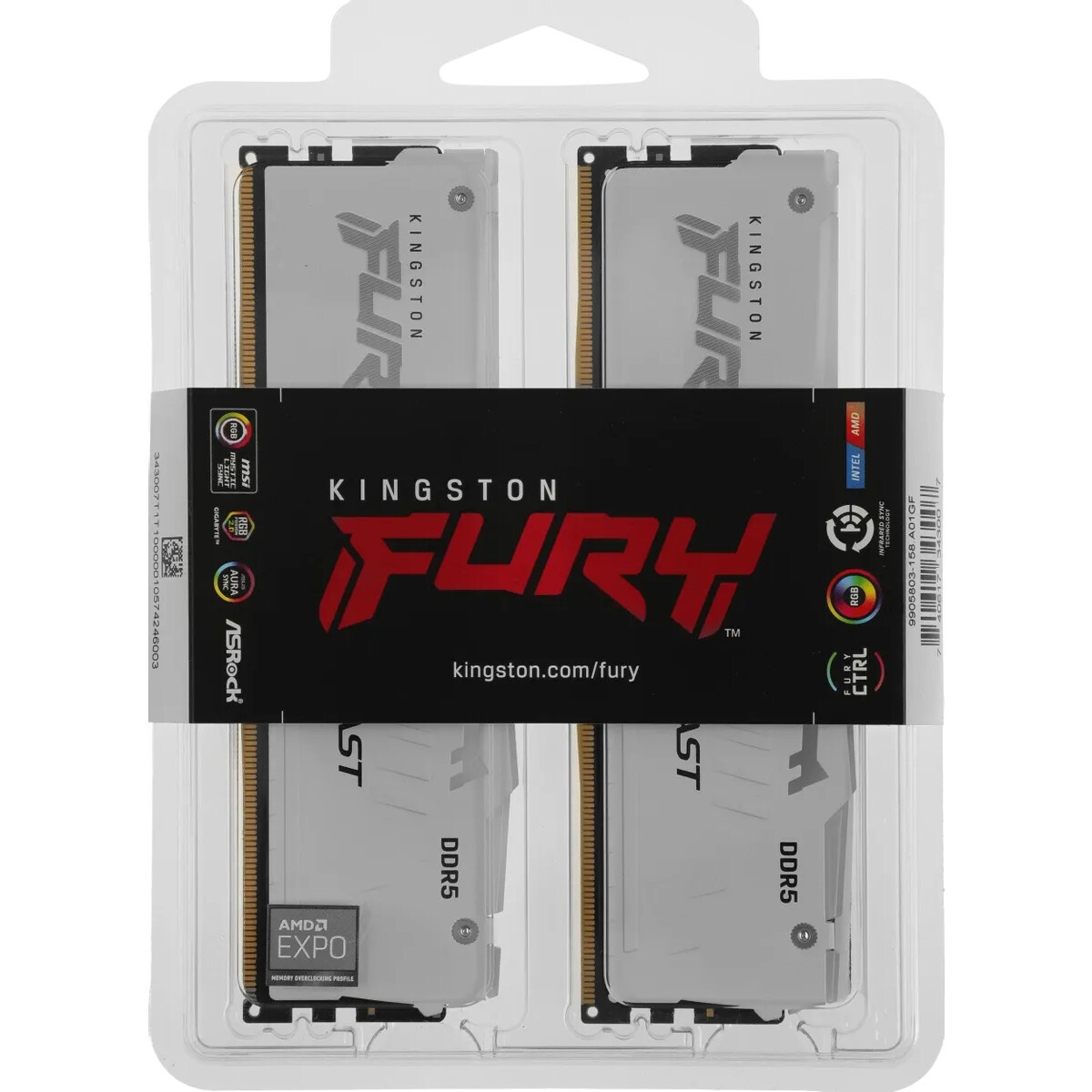 Модуль памяти Apacer DDR5  32GB  6400MHz DIMM NOX RGB Black Gaming Memory CL32 1.4V Kit (2x16GB) (Re