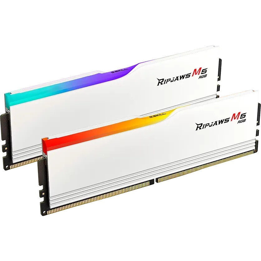 Модуль памяти G.SKILL RIPJAWS M5 RGB 32GB 6000МГц DDR5 CL30 DIMM (Kit of 2x16GB) 1.35V XMP 3.0, Whit