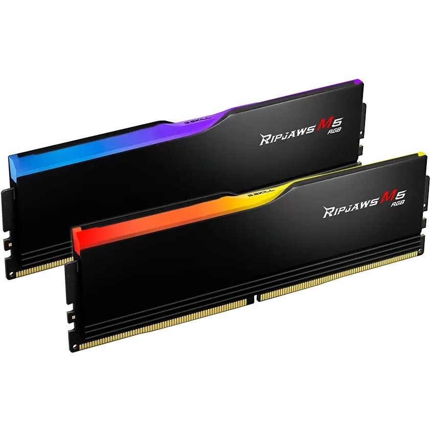 Модуль памяти G.SKILL RIPJAWS M5 RGB 64GB 6000МГц DDR5 CL30 DIMM (Kit of 2x32GB) 1.4V XMP 3.0, Black