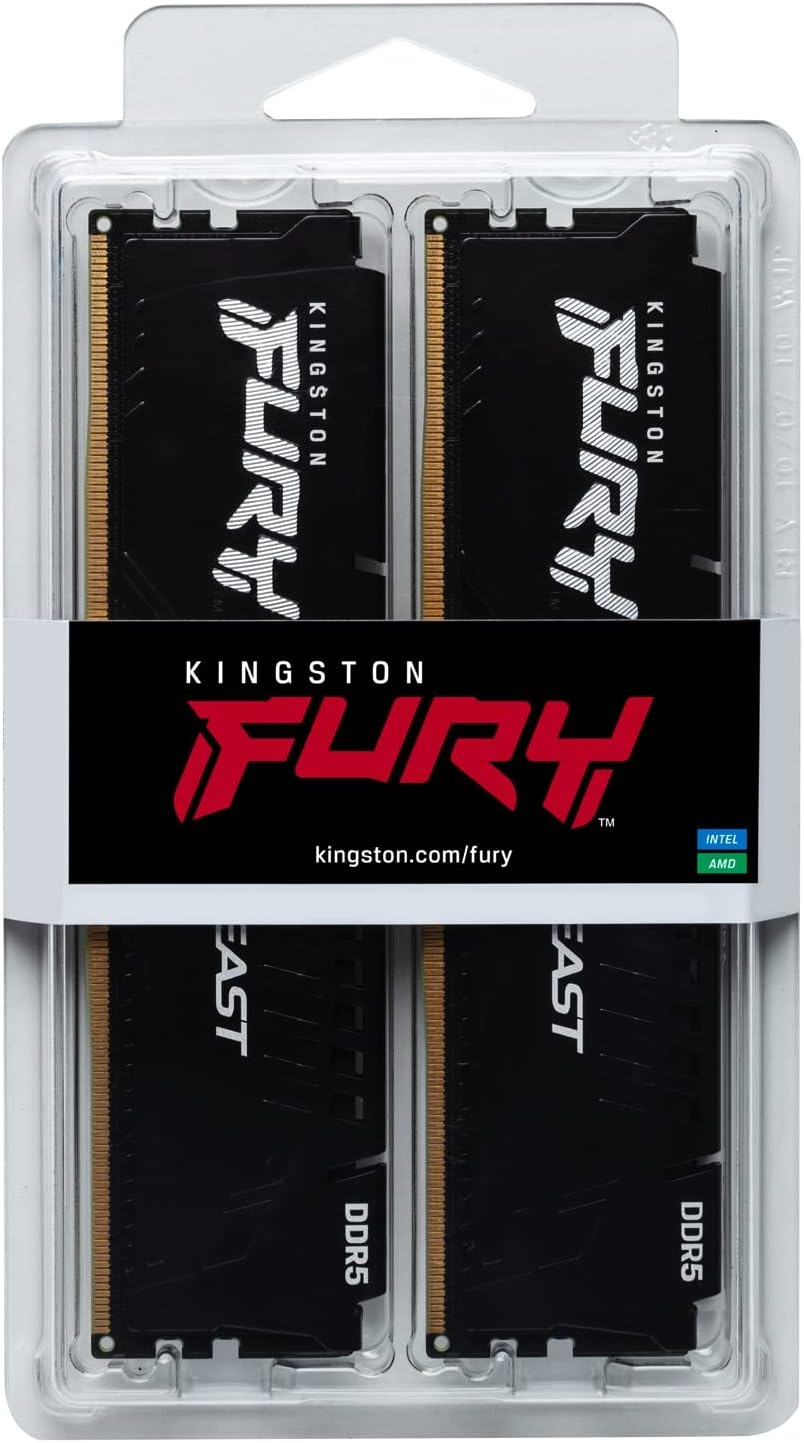 Память оперативная Kingston 64GB 5600MT/s DDR5 CL40 DIMM (Kit of 2) FURY Beast Black
