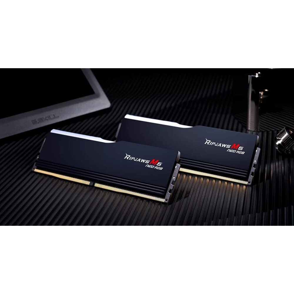 Модуль памяти G.SKILL RIPJAWS M5 RGB 32GB 6000МГц DDR5 CL30 DIMM (Kit of 2x16GB) 1.35V XMP 3.0, Blac
