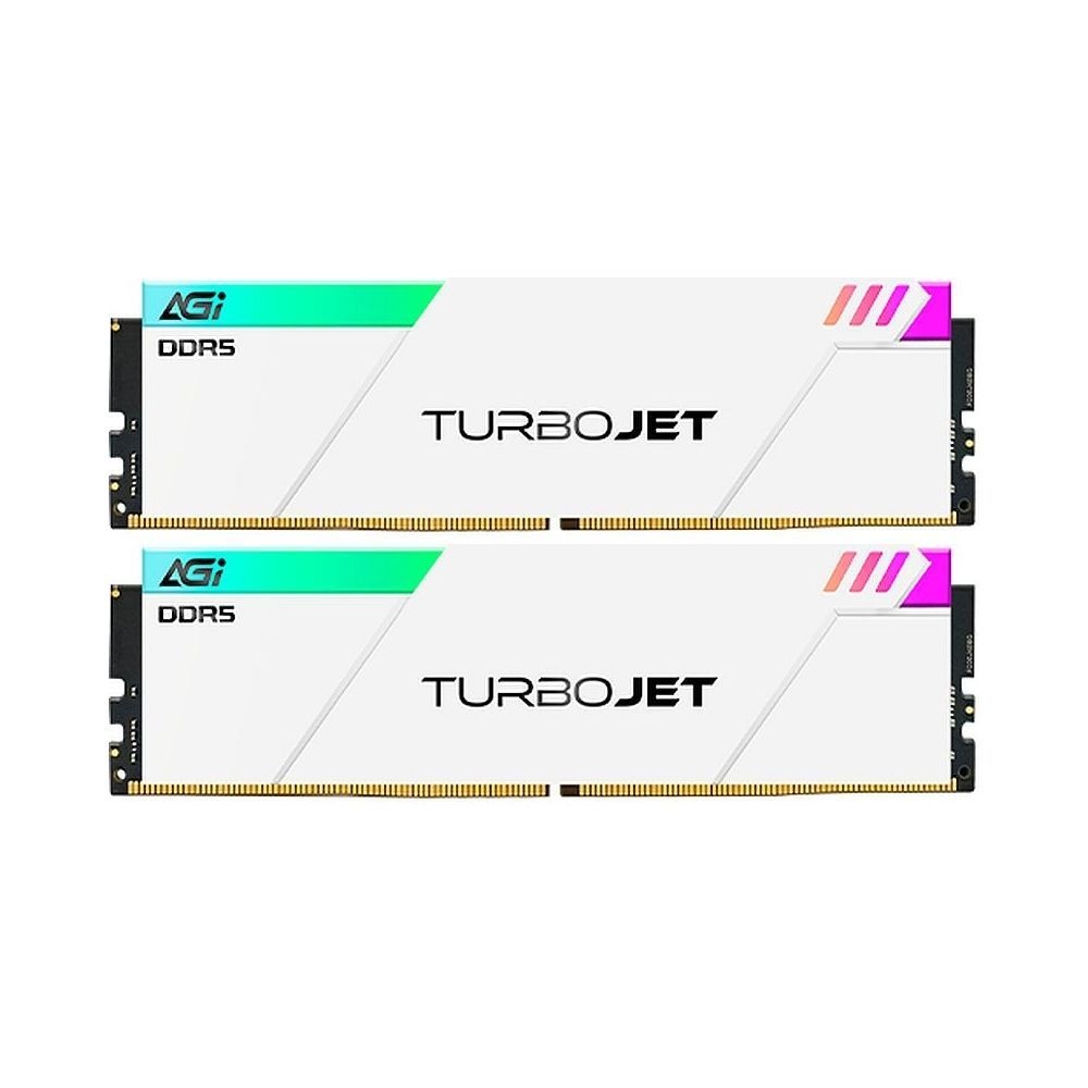 Модуль памяти AGI DDR5 6400MHz CL36 32GB Kit (16GBx2) OC UDIMM +White HEAT SINK –Turbojet+RGB lightb