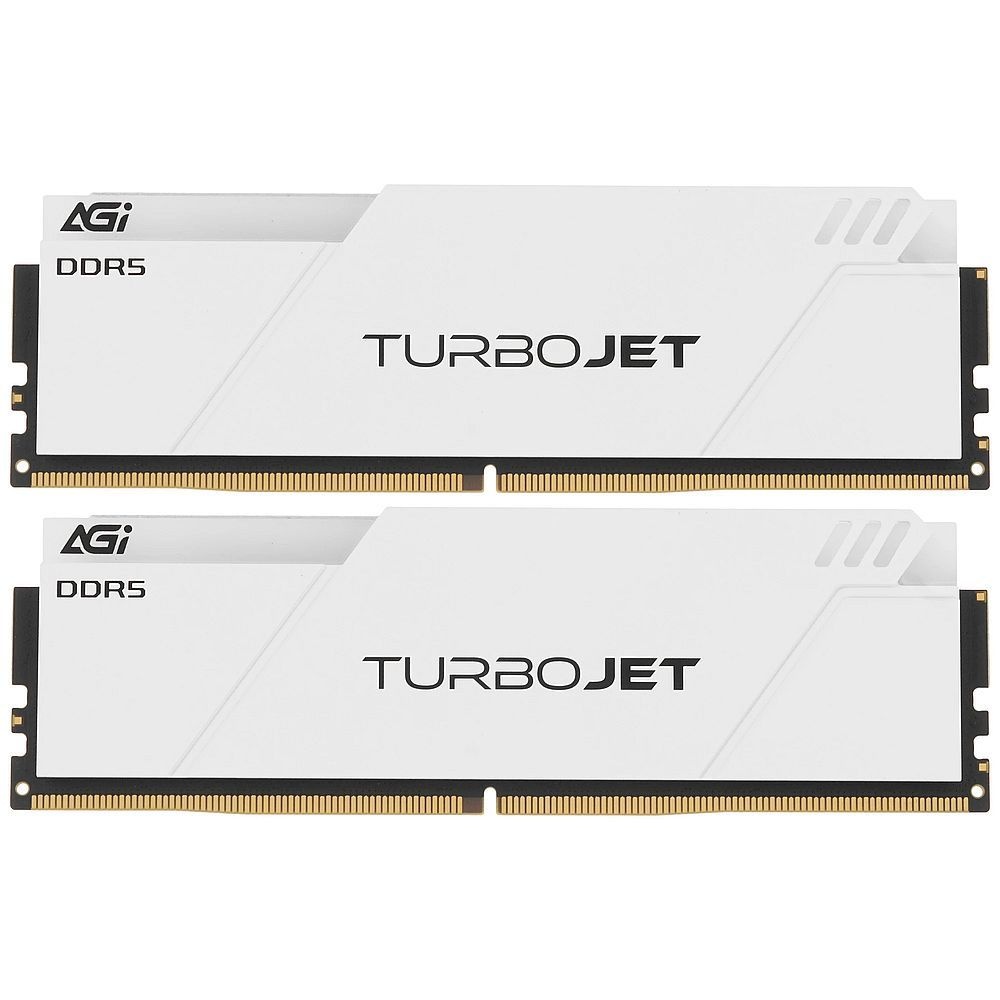 Модуль памяти AGI DDR5 6400MHz CL36 32GB Kit (16GBx2) OC UDIMM +White HEAT SINK –Turbojet+RGB lightb