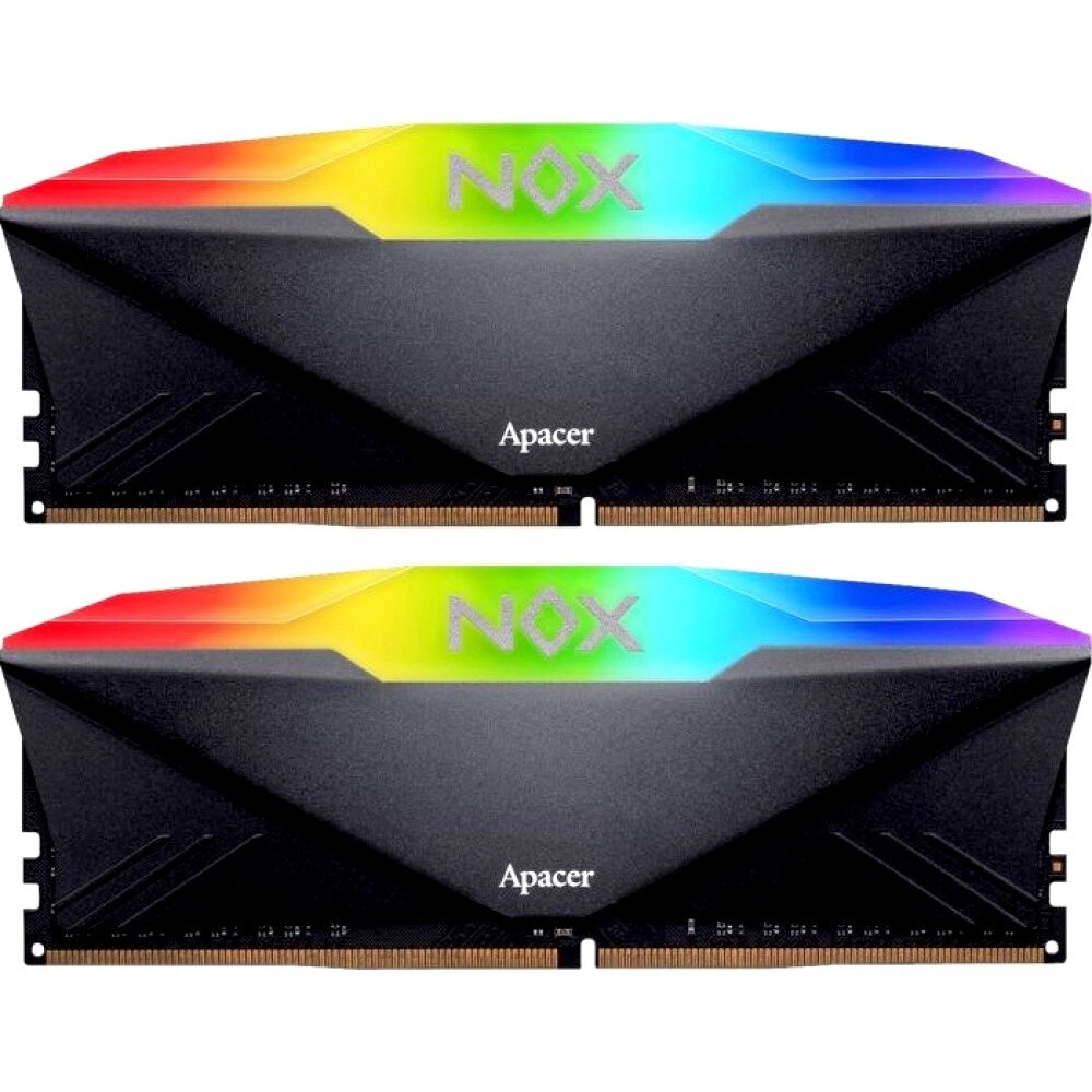 Оперативная память Apacer Nox, DDR4, 32GB (2x16 GB), 3600 MHz, CL18, DIMM, радиатор, RGB, черный