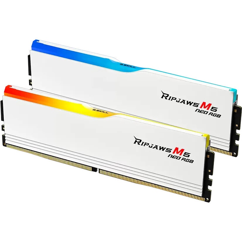 Модуль памяти G.SKILL RIPJAWS M5 NEO RGB 32GB 6000МГц DDR5 CL30 DIMM (Kit of 2x16GB) 1.35V EXPO, Whi