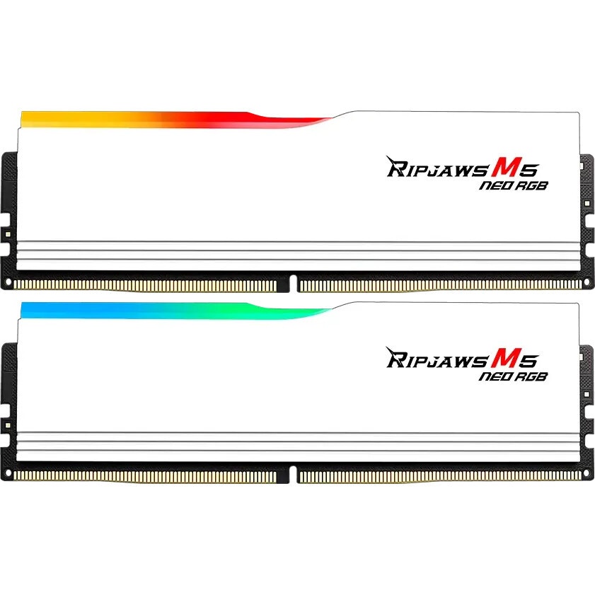 Модуль памяти G.SKILL RIPJAWS M5 NEO RGB 32GB 6000МГц DDR5 CL30 DIMM (Kit of 2x16GB) 1.35V EXPO, Whi