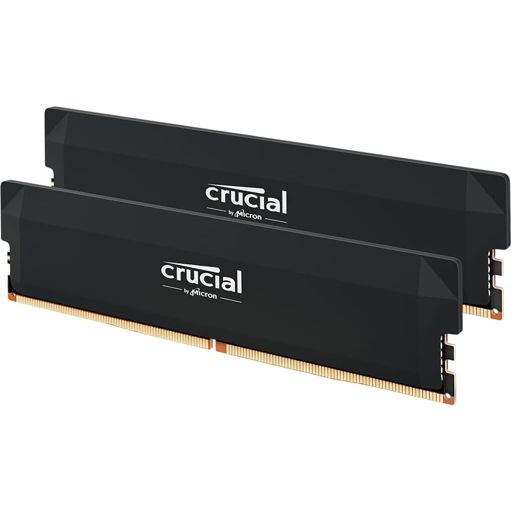 Оперативная память Crucial Pro Gaming by Micron DDR5-6400 64GB Kit (2x32GB) UDIMM CL40 Black 1.35V,