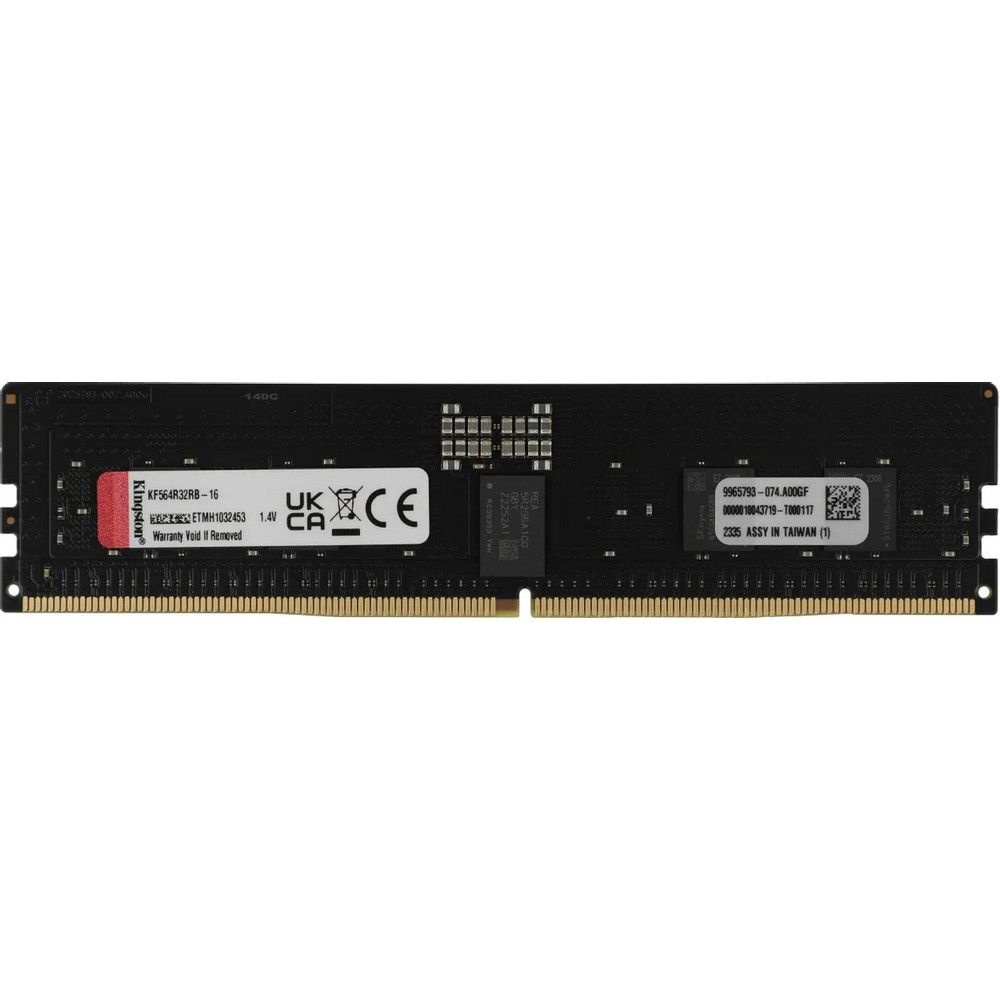 Модуль памяти Kingston OEM 16GB DDR5 6400 FURY Renegade Pro RDIMM Black XMP ECC Registered DIMM (Sin